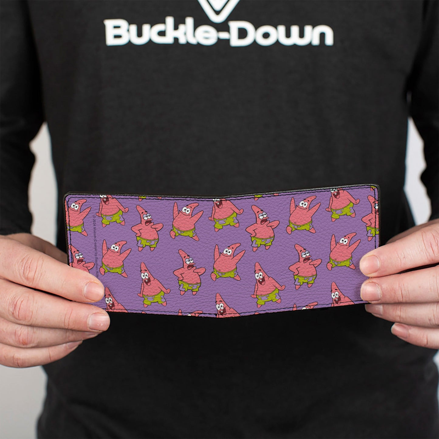 Bi-Fold Wallet - SpongeBob SquarePants Patrick Star Poses Scattered Lavender