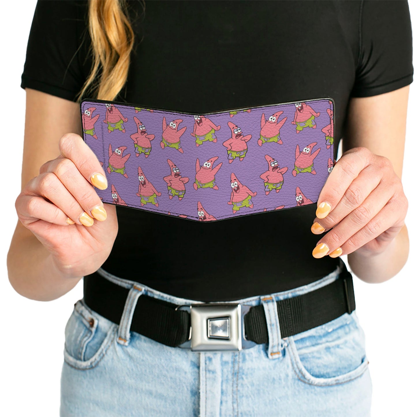 Bi-Fold Wallet - SpongeBob SquarePants Patrick Star Poses Scattered Lavender