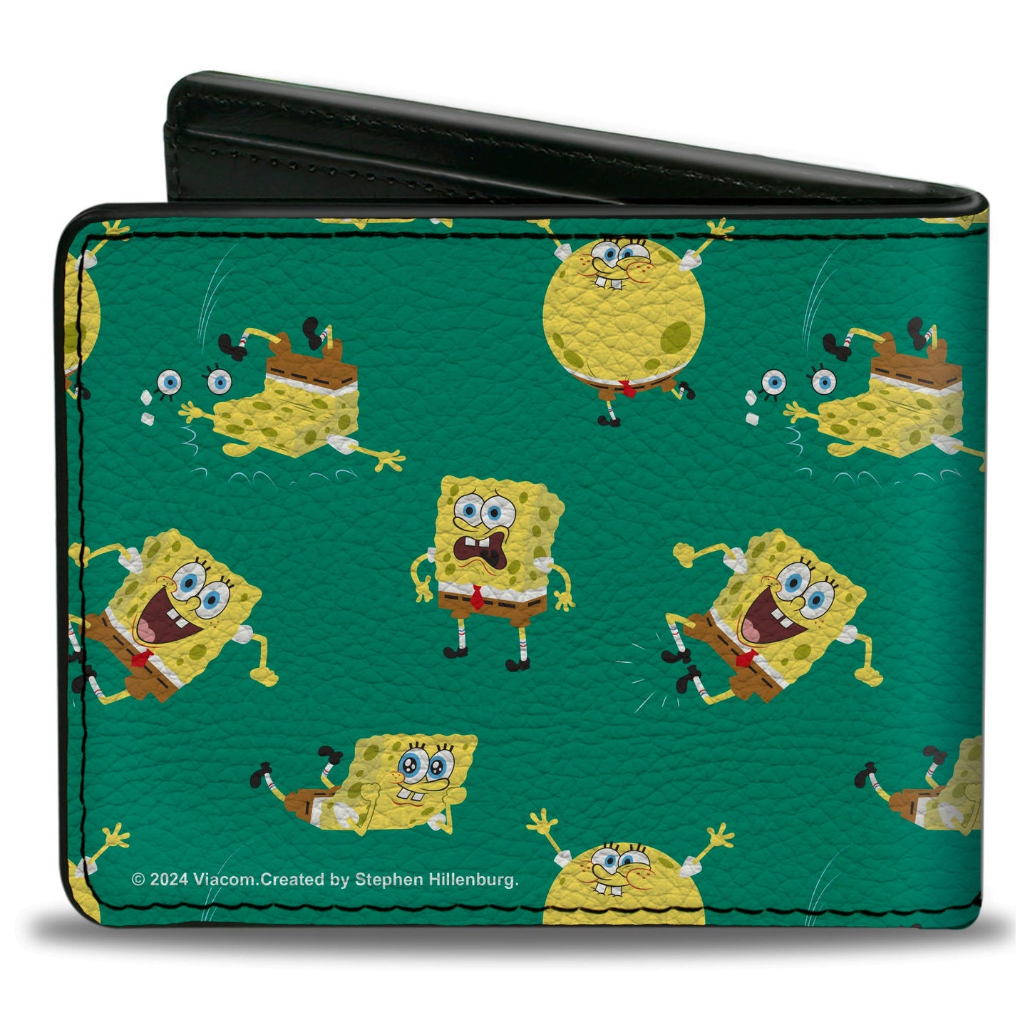 Bi-Fold Wallet - SpongeBob SquarePants Poses Scattered Green