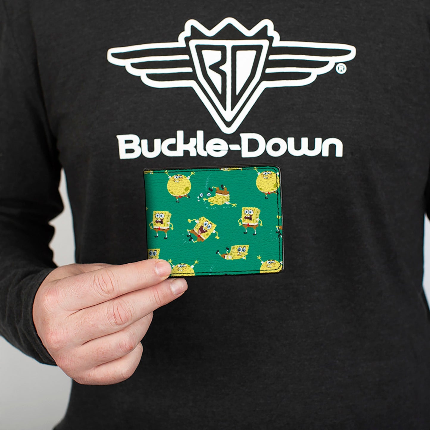 Bi-Fold Wallet - SpongeBob SquarePants Poses Scattered Green