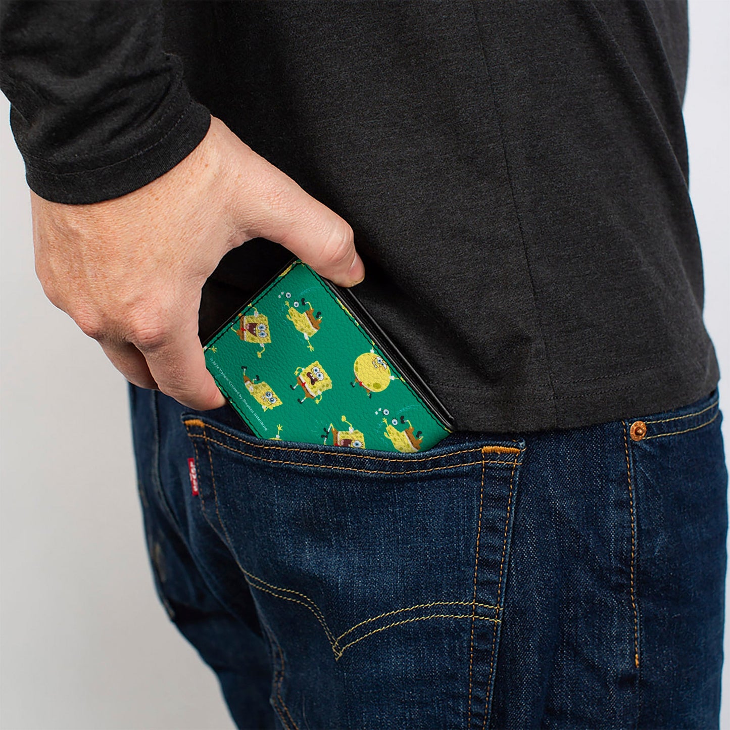 Bi-Fold Wallet - SpongeBob SquarePants Poses Scattered Green