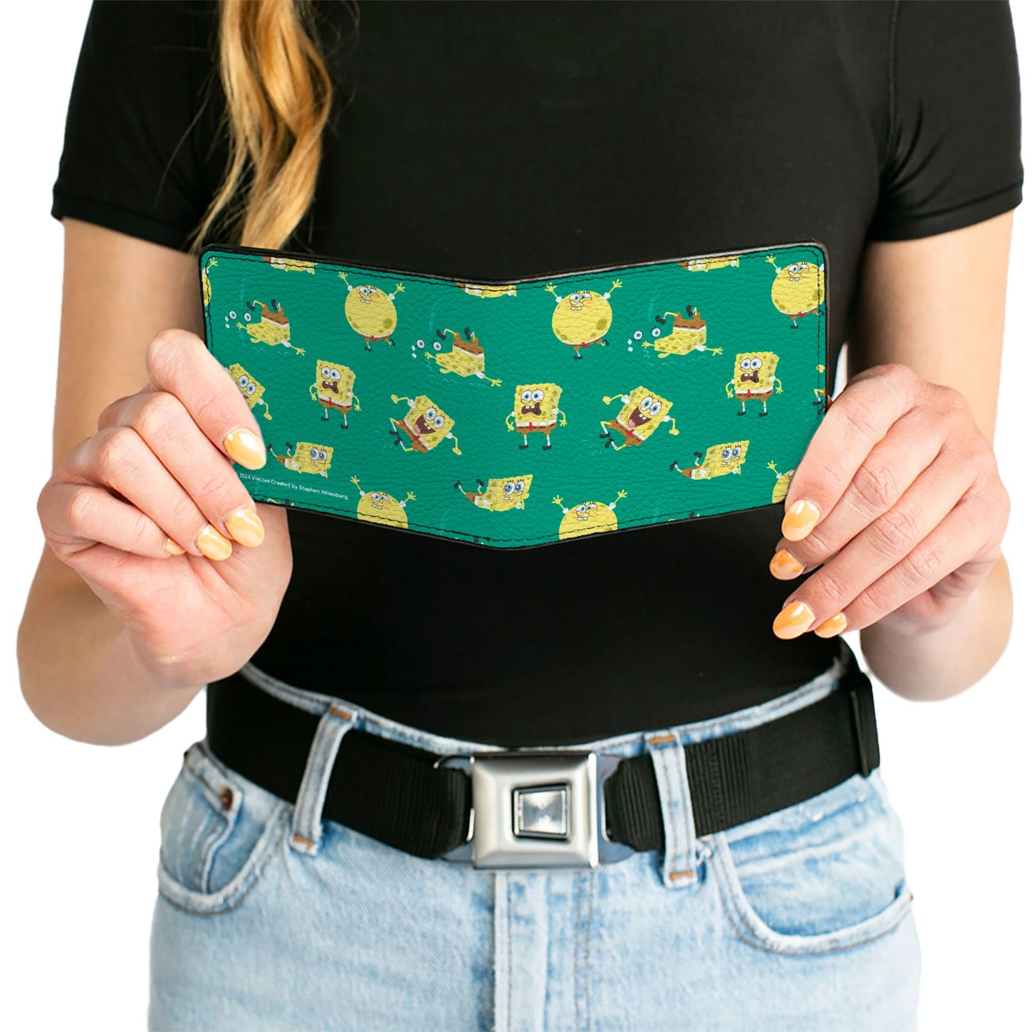 Bi-Fold Wallet - SpongeBob SquarePants Poses Scattered Green