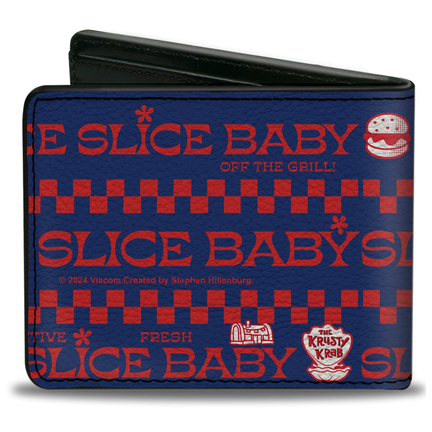 Bi-Fold Wallet - SpongeBob SquarePants The Krusty Krab Crew SLICE SLICE BABY Pose Blue/Red