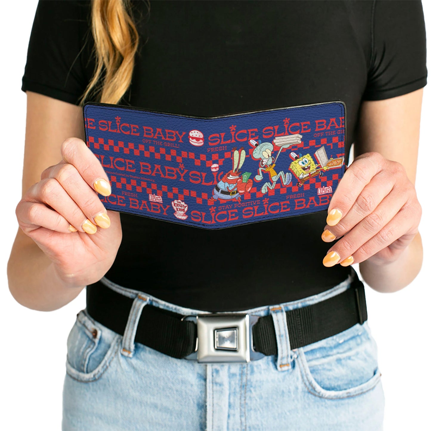 Bi-Fold Wallet - SpongeBob SquarePants The Krusty Krab Crew SLICE SLICE BABY Pose Blue/Red