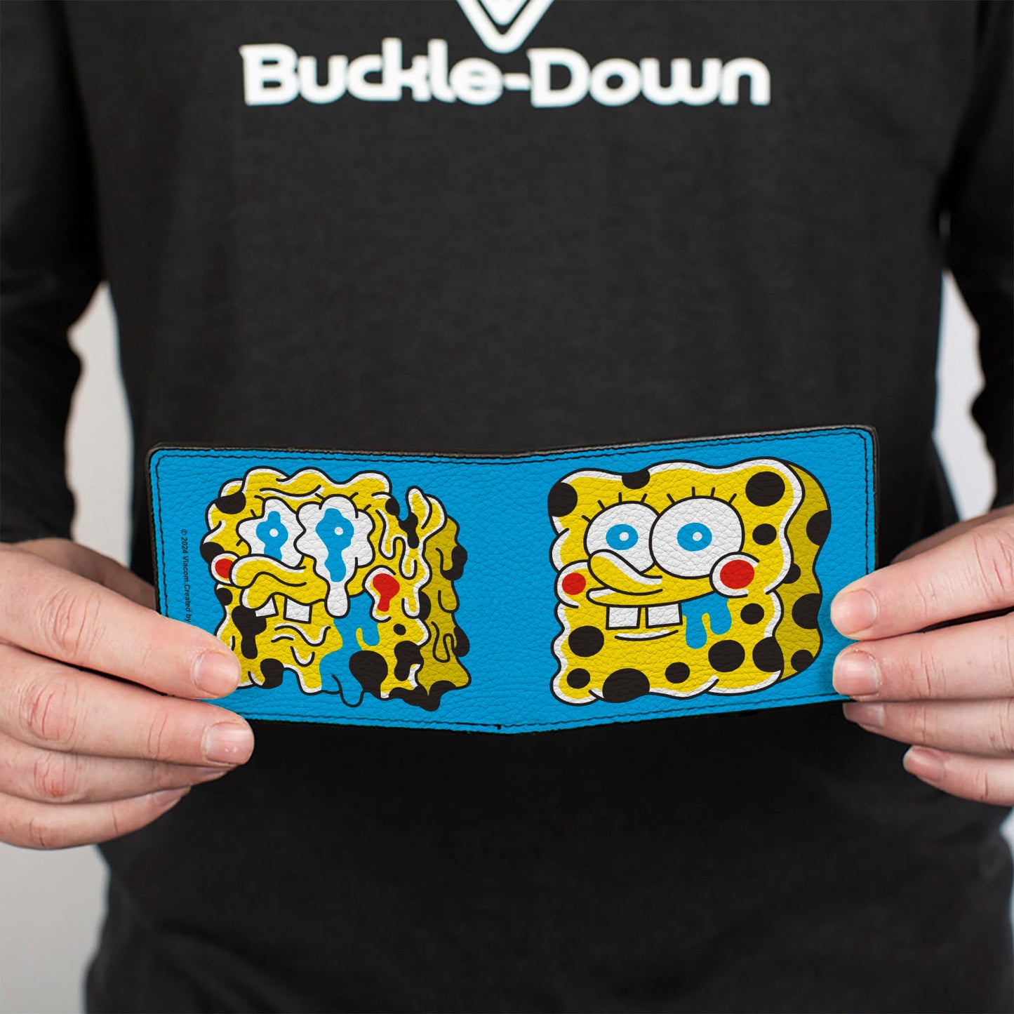 Bi-Fold Wallet - SpongeBob SquarePants Drooling and Melting Faces Blue