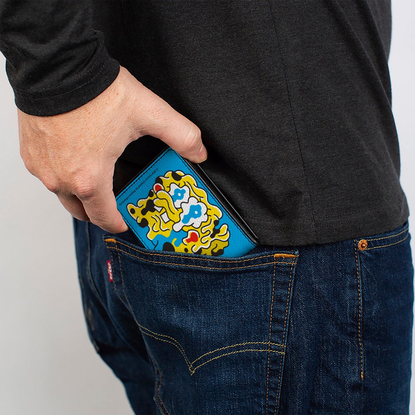 Bi-Fold Wallet - SpongeBob SquarePants Drooling and Melting Faces Blue
