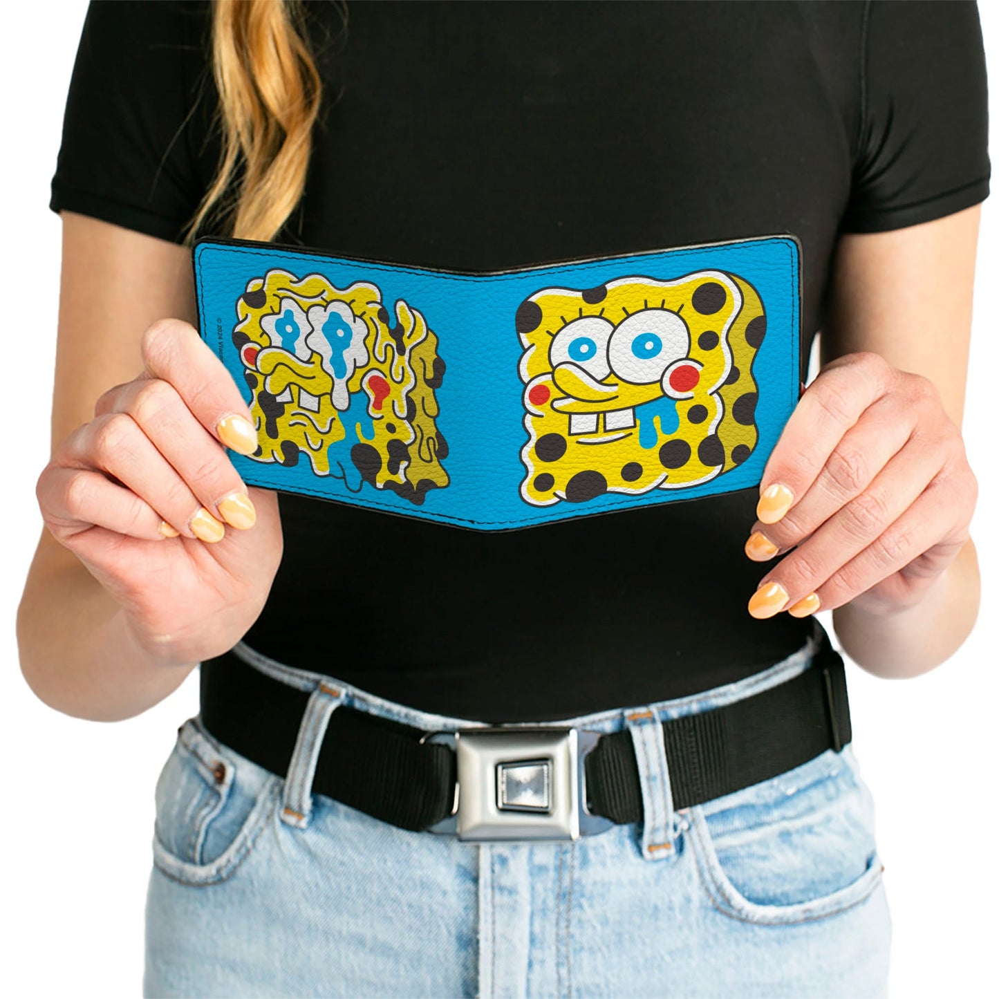 Bi-Fold Wallet - SpongeBob SquarePants Drooling and Melting Faces Blue