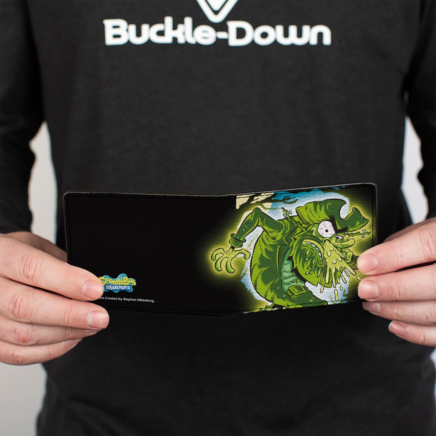 Bi-Fold Wallet - SpongeBob SquarePants Flying Dutchman Snot Pose Black/Greens