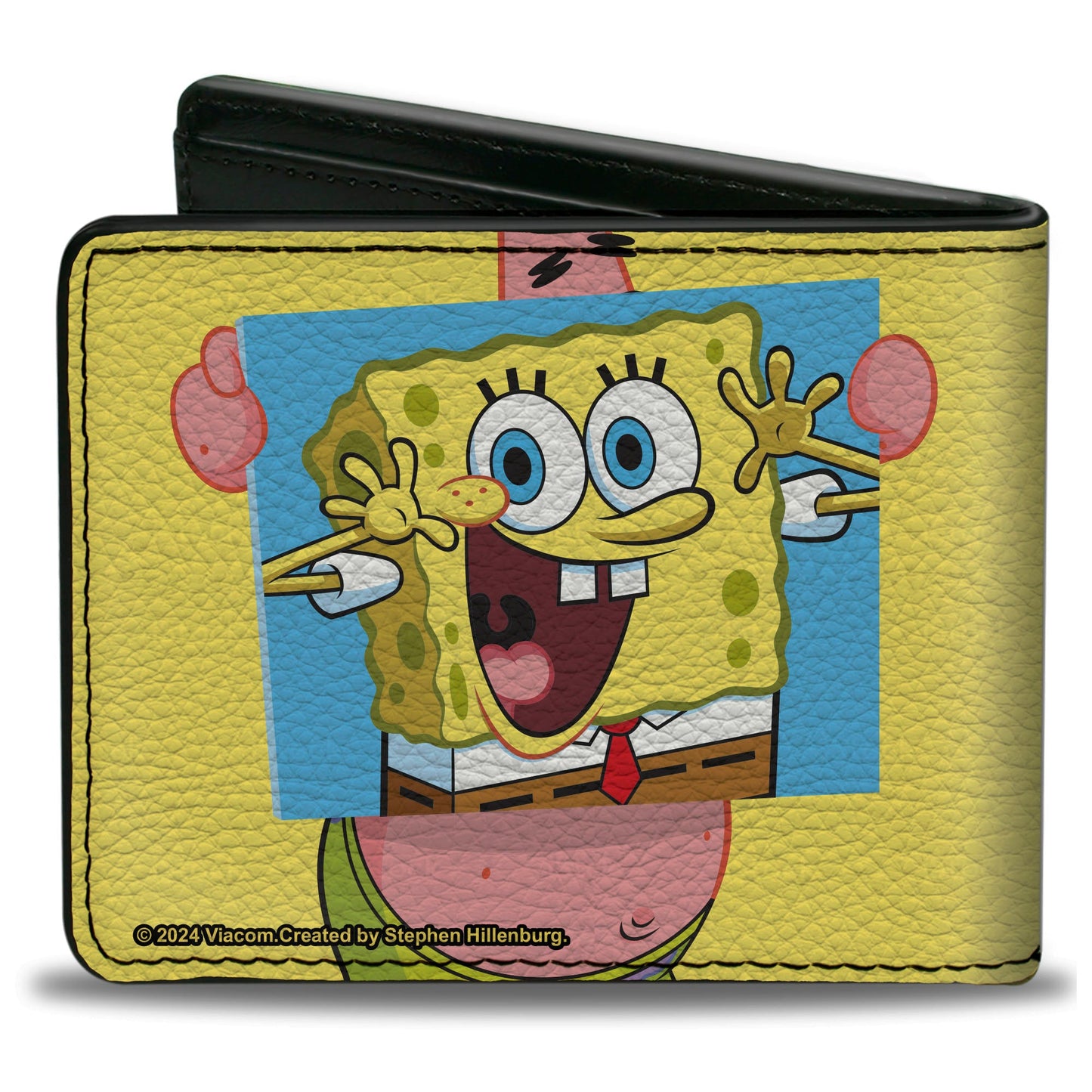 Bi-Fold Wallet - Patrick Star Holding SpongeBob SquarePants Portrait Pose Yellow