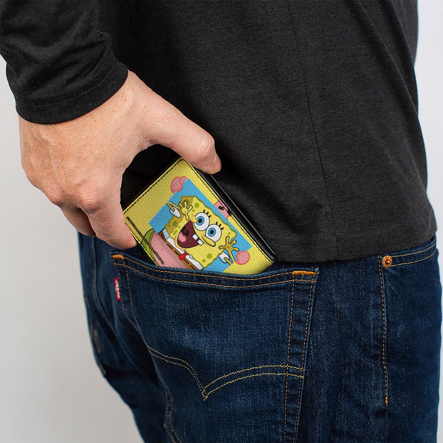 Bi-Fold Wallet - Patrick Star Holding SpongeBob SquarePants Portrait Pose Yellow
