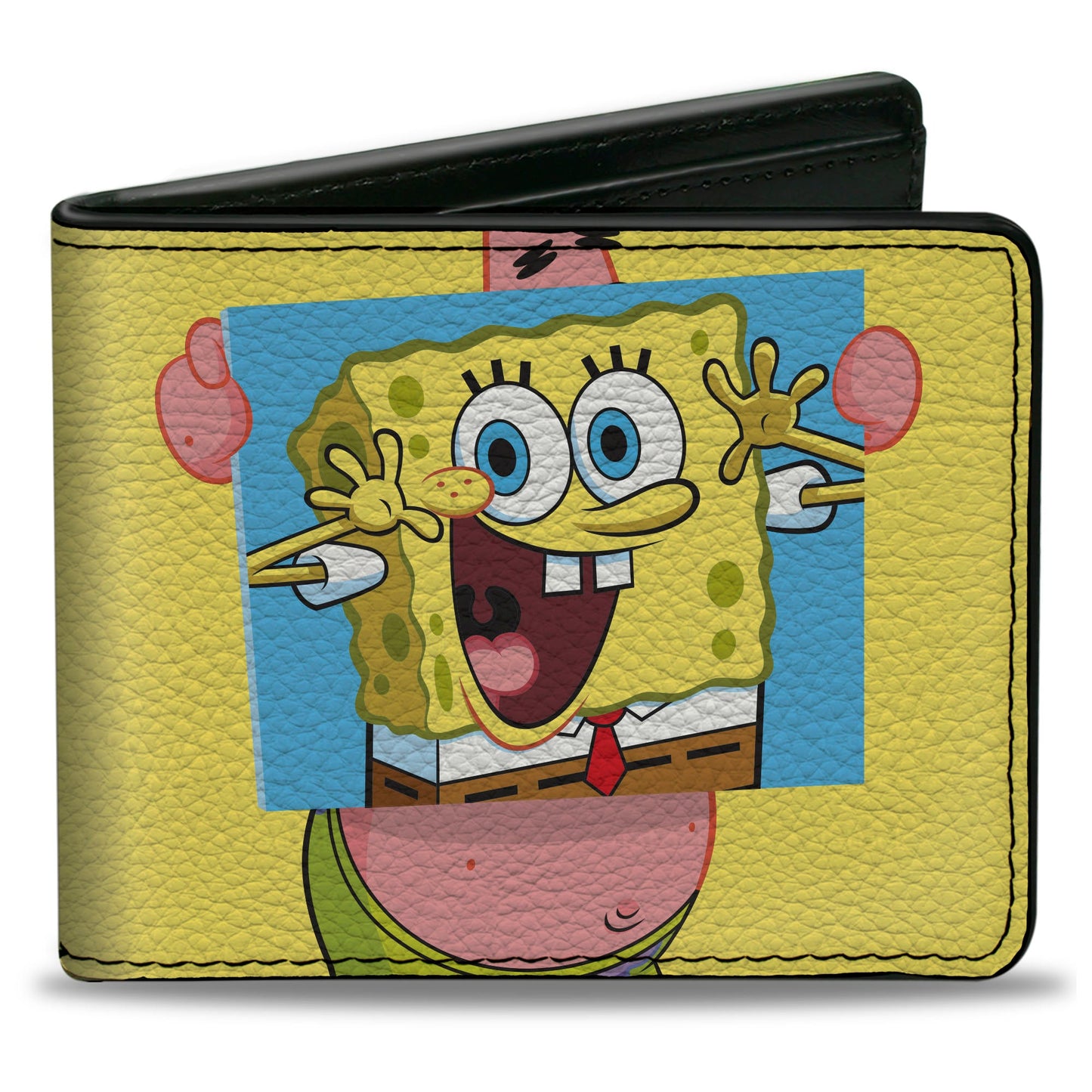 Bi-Fold Wallet - Patrick Star Holding SpongeBob SquarePants Portrait Pose Yellow