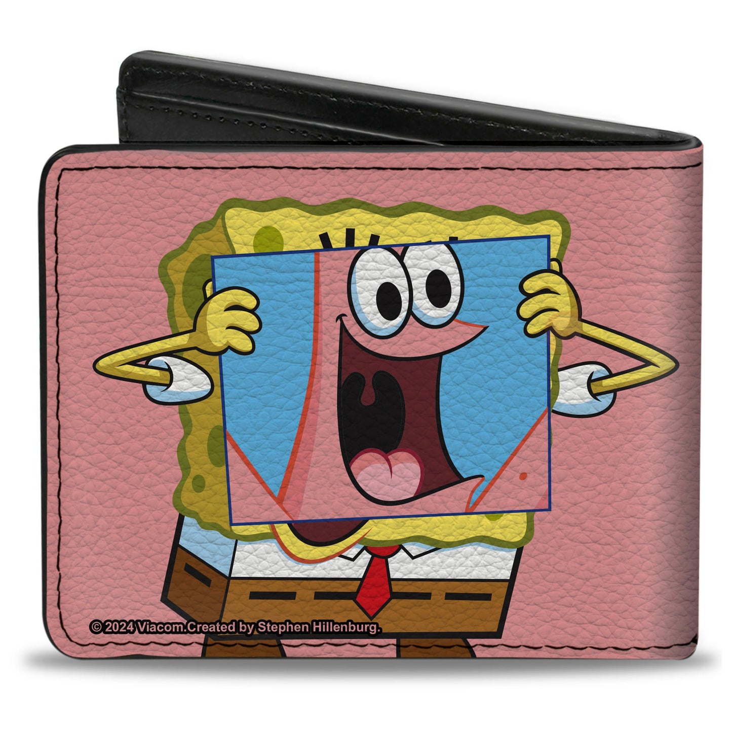 Bi-Fold Wallet - SpongeBob SquarePants Patrick Star Face Cover Up Pose Pink