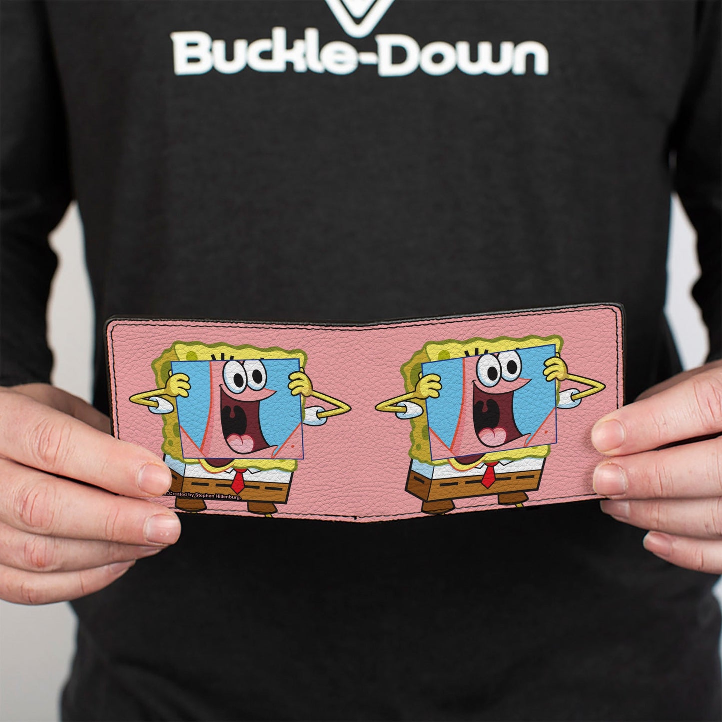 Bi-Fold Wallet - SpongeBob SquarePants Patrick Star Face Cover Up Pose Pink