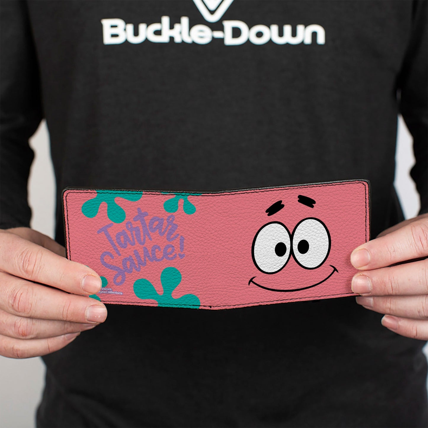 Bi-Fold Wallet - SpongeBob SquarePants Patrick Star TARTAR SAUCE Face Close-Up Pink