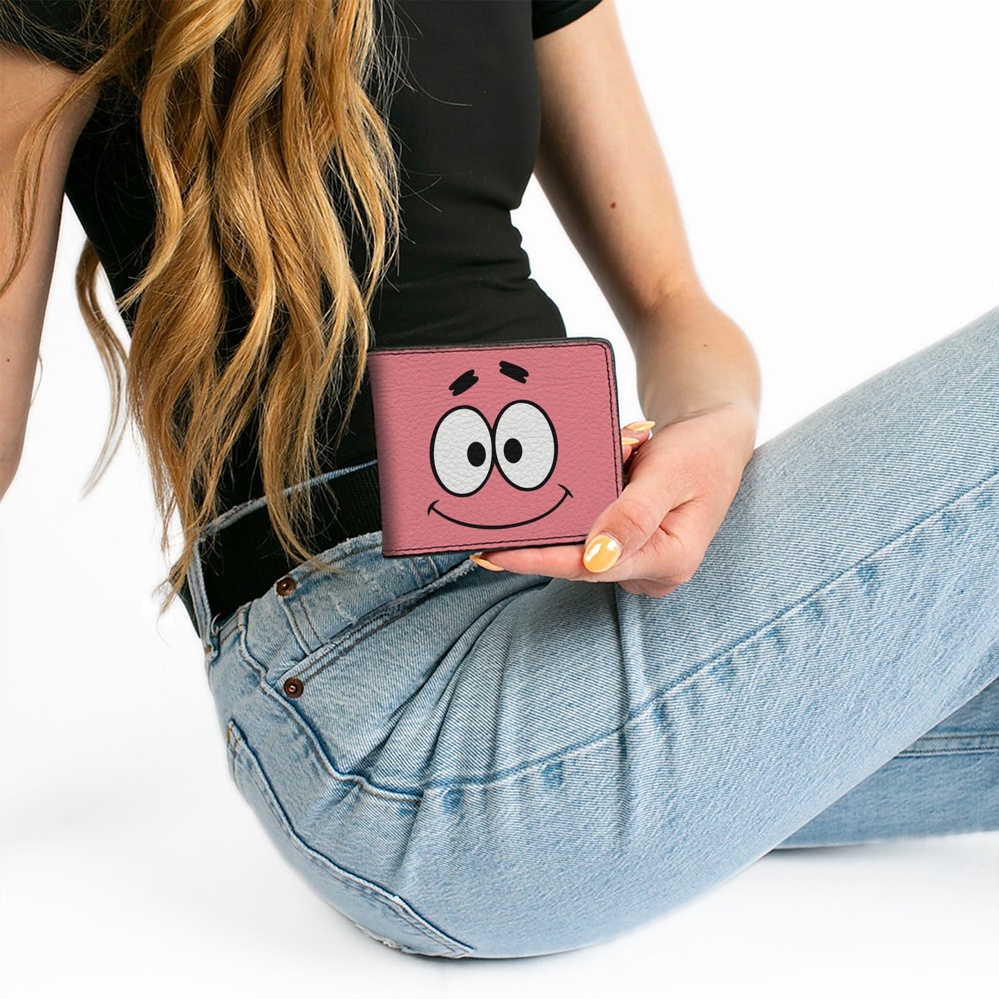 Bi-Fold Wallet - SpongeBob SquarePants Patrick Star TARTAR SAUCE Face Close-Up Pink