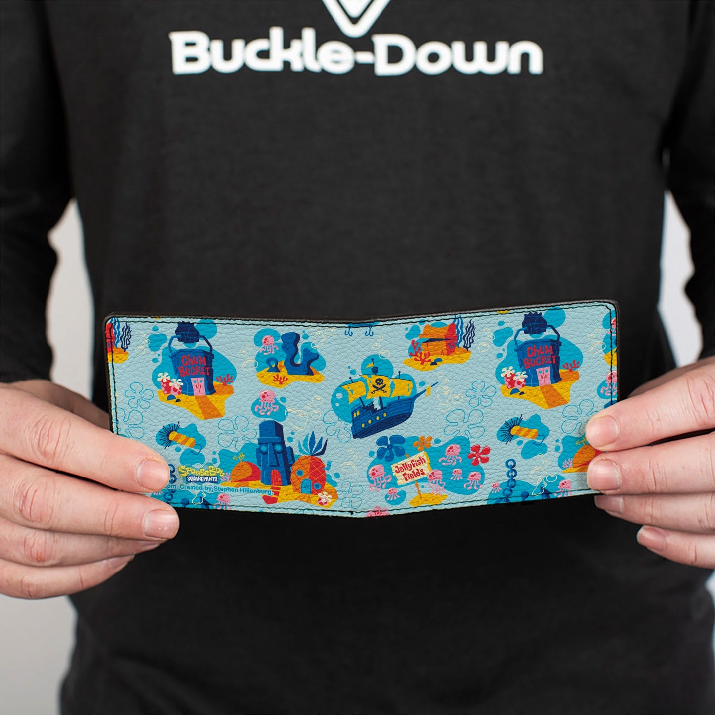 Bi-Fold Wallet - SpongeBob SquarePants Under the Sea Icons Collage Blues