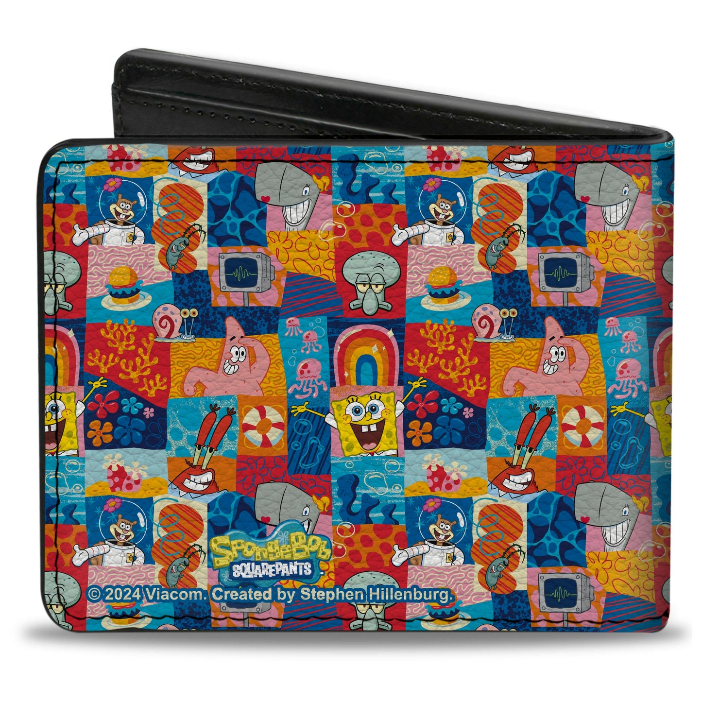 Bi-Fold Wallet - SpongeBob SquarePants and Friends with Icons Blocks Multi Color