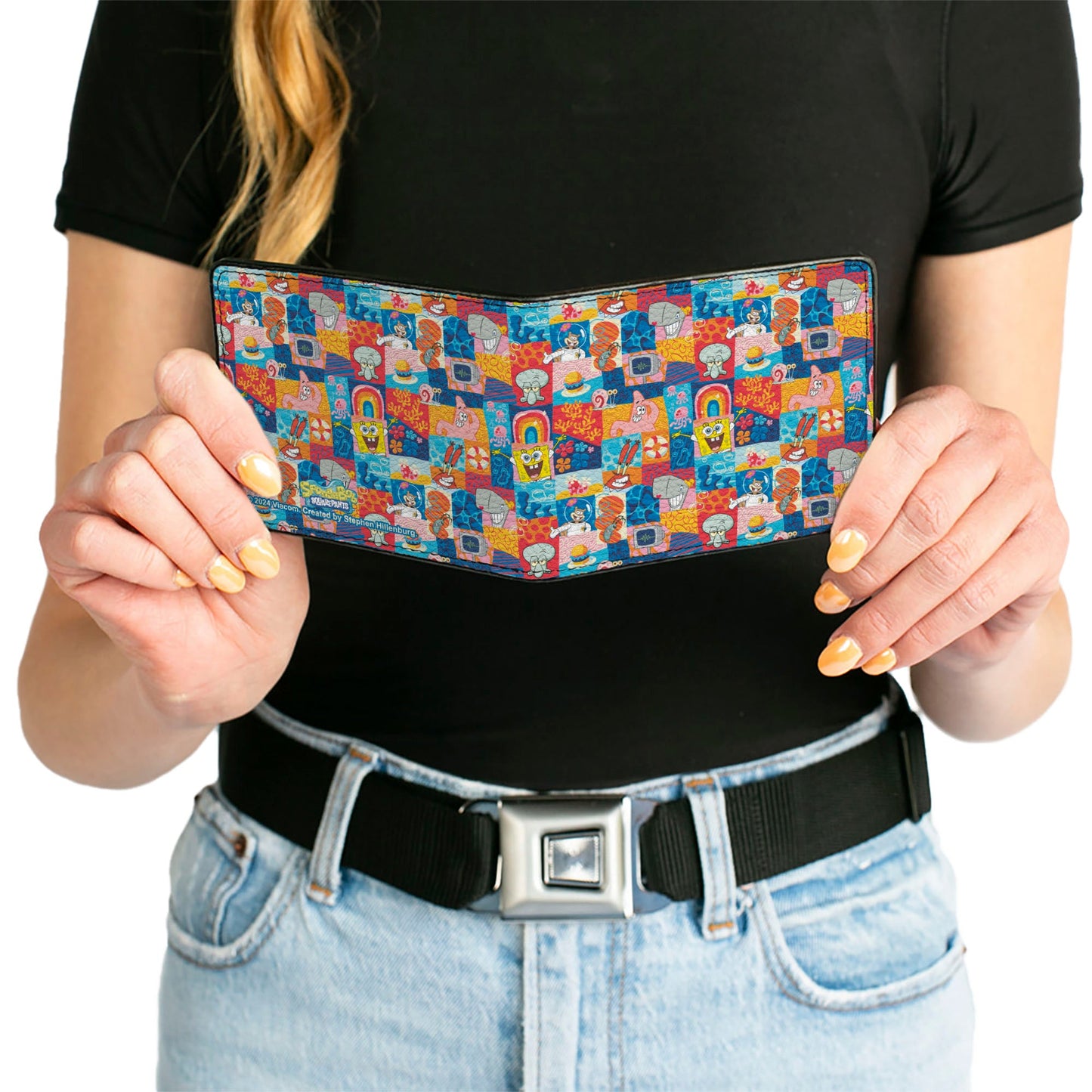 Bi-Fold Wallet - SpongeBob SquarePants and Friends with Icons Blocks Multi Color