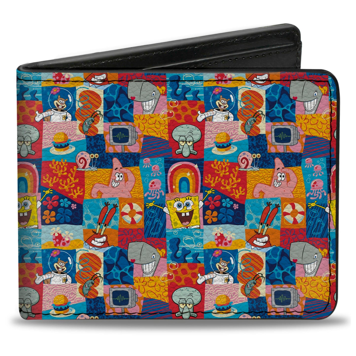 Bi-Fold Wallet - SpongeBob SquarePants and Friends with Icons Blocks Multi Color