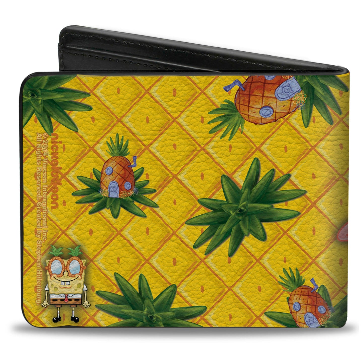 Bi-Fold Wallet - SpongeBob & Patrick Starfish Pose Pineapple Gold