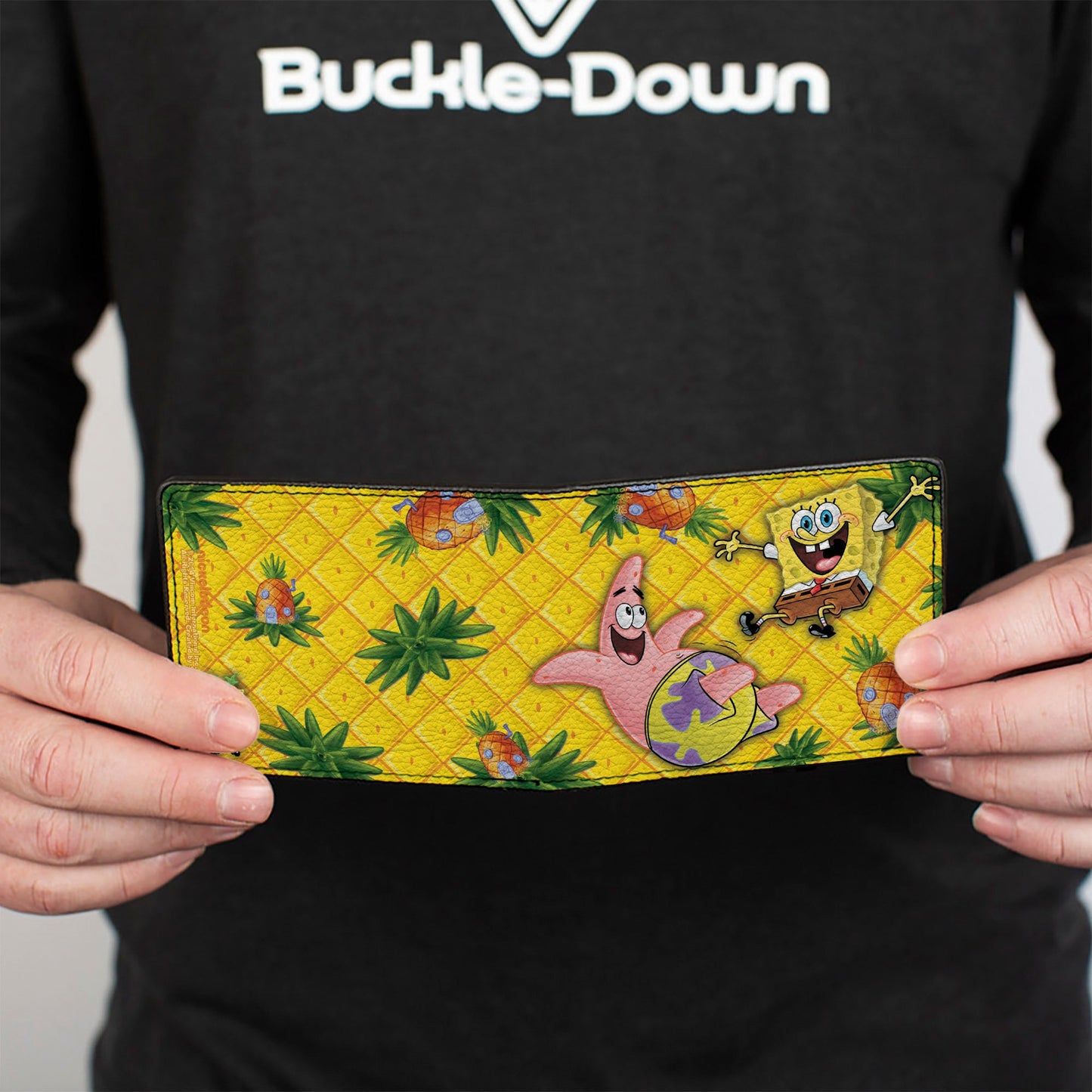 Bi-Fold Wallet - SpongeBob & Patrick Starfish Pose Pineapple Gold