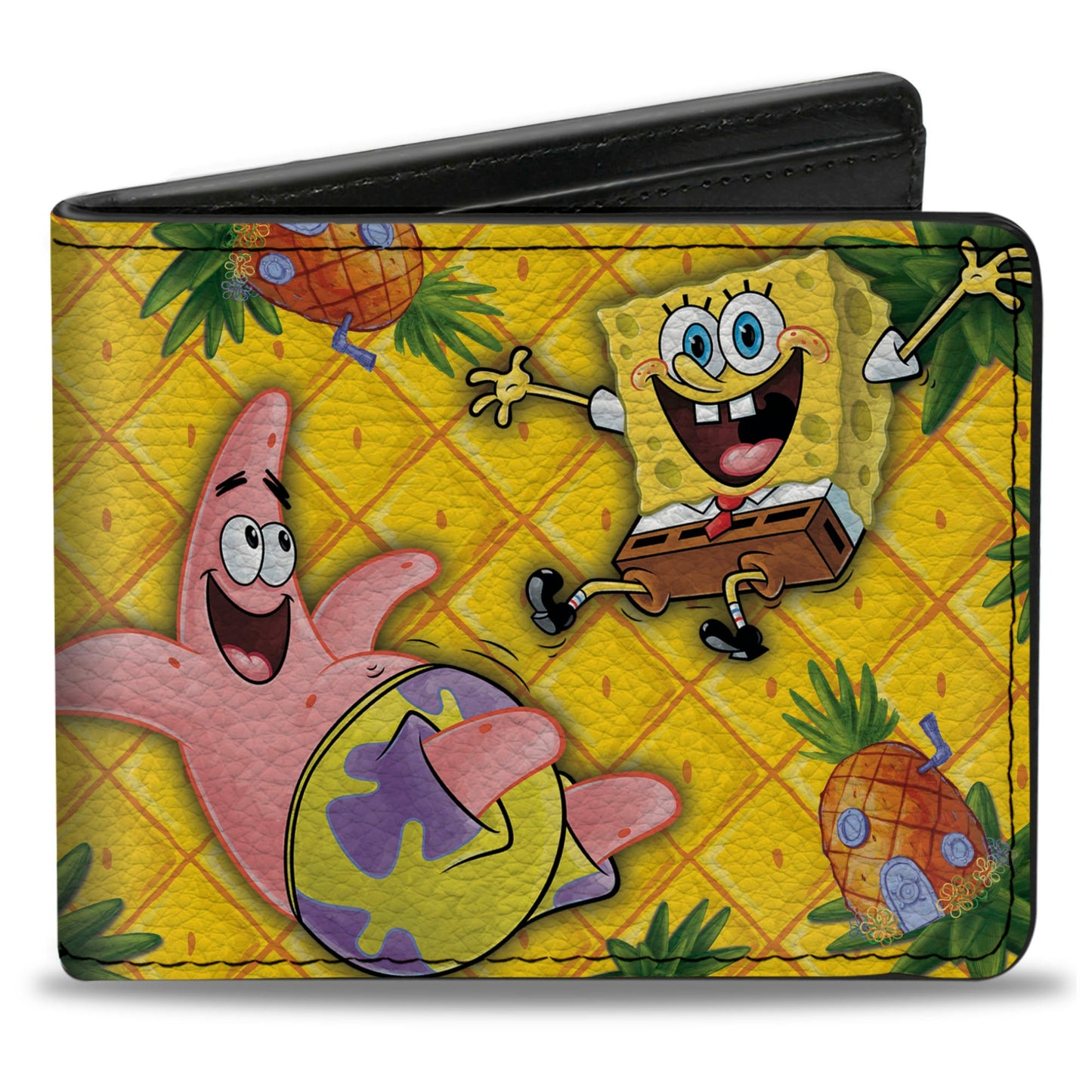 Bi-Fold Wallet - SpongeBob & Patrick Starfish Pose Pineapple Gold