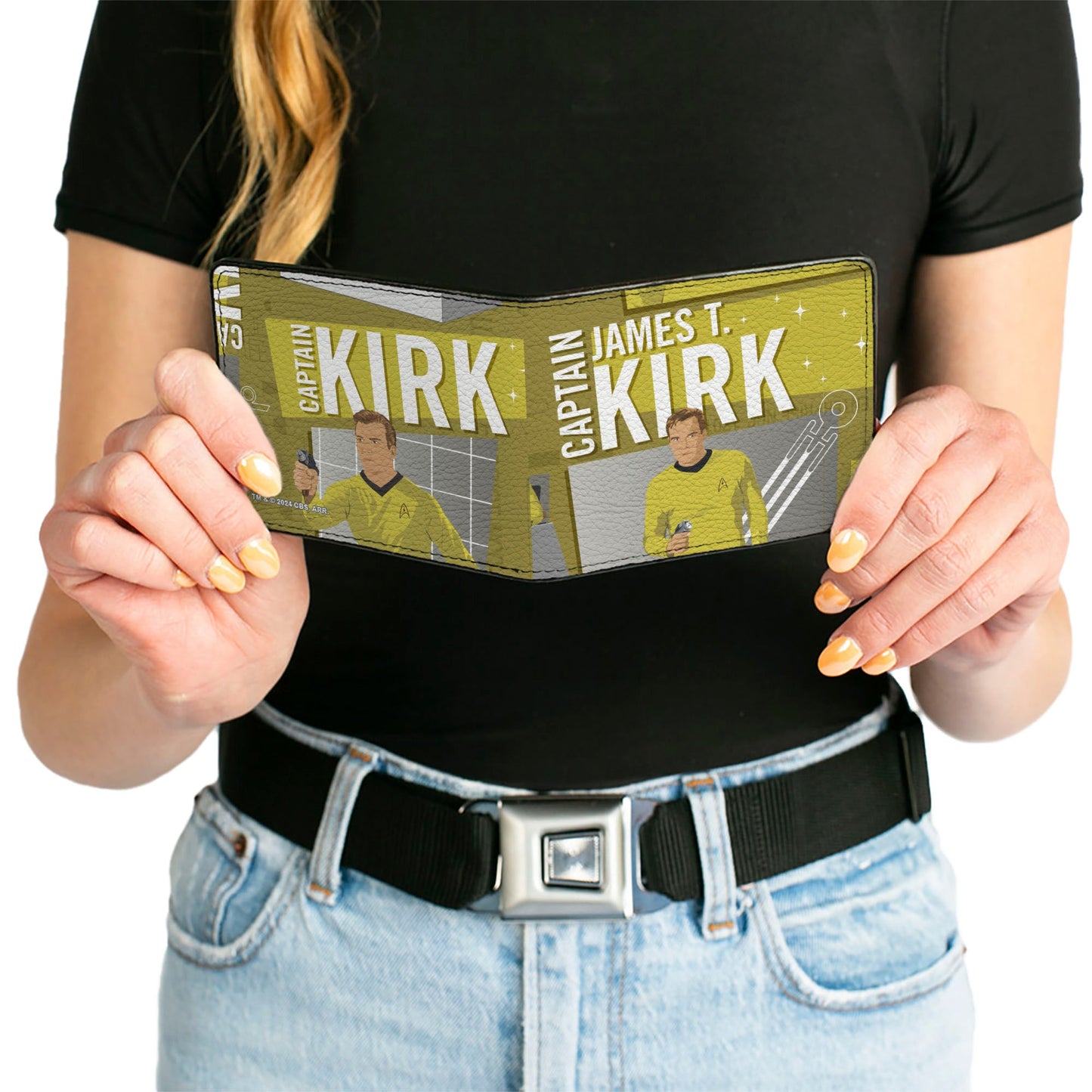 Bi-Fold Wallet - Classic Star Trek CAPTAIN JAMES T KIRK Poses Collage Yellows/Grays