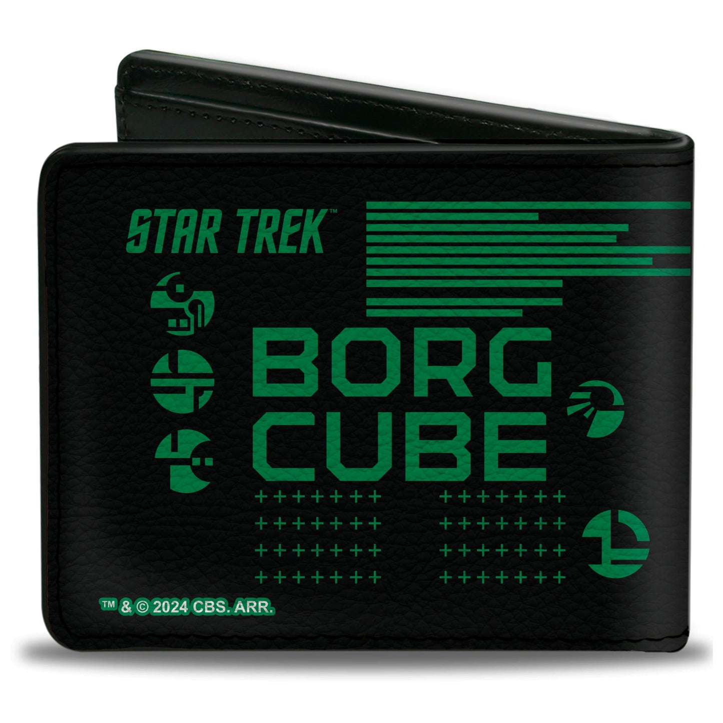 Bi-Fold Wallet - Star Trek BORG CUBE RESISTANCE IS FUTILE Icons Black/Green