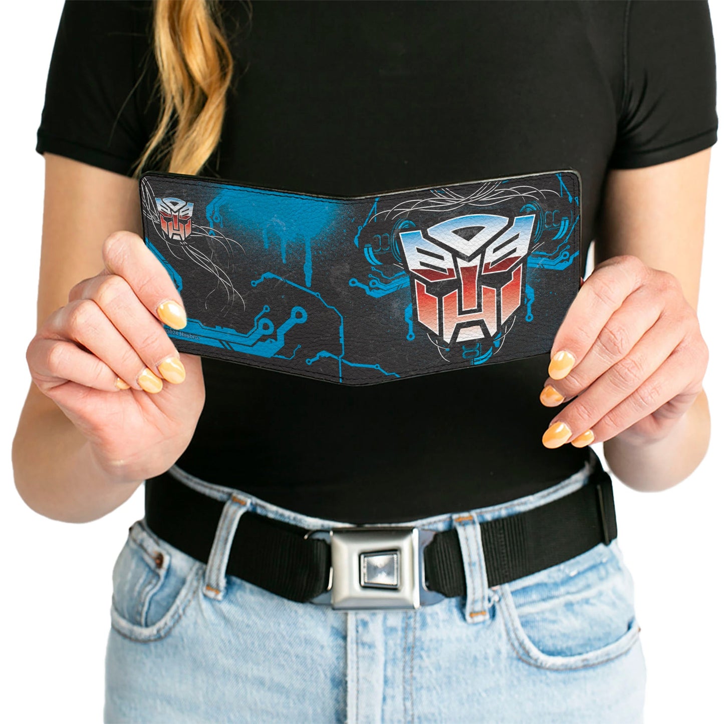 Bi-Fold Wallet - Transformers Autobot Gradient Shield and Circuitry Black/Blues