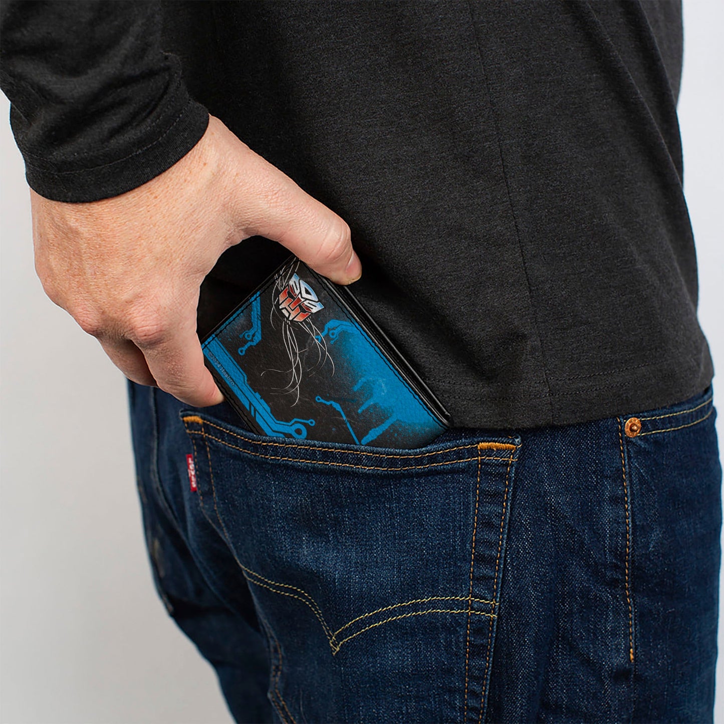Bi-Fold Wallet - Transformers Autobot Gradient Shield and Circuitry Black/Blues