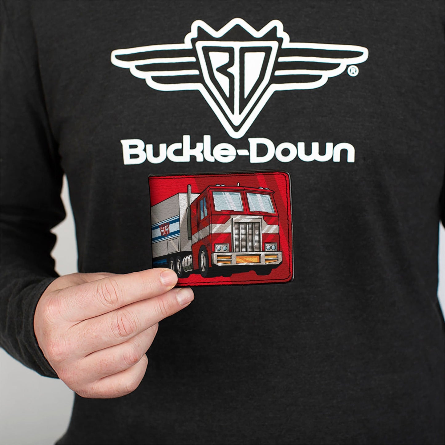 Bi-Fold Wallet - Transformers Optimus Prime Semi Truck and Autobot Shield Reds