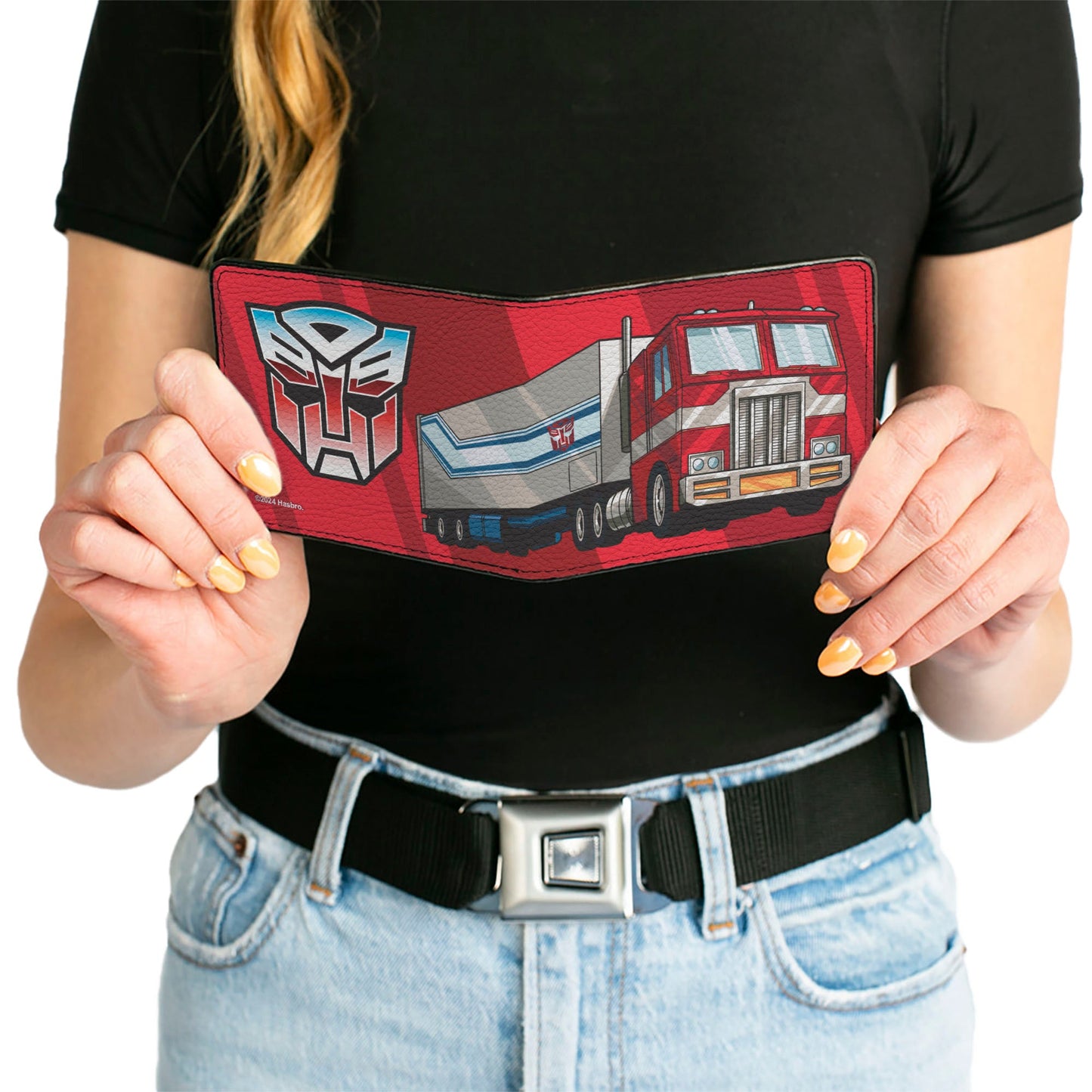 Bi-Fold Wallet - Transformers Optimus Prime Semi Truck and Autobot Shield Reds