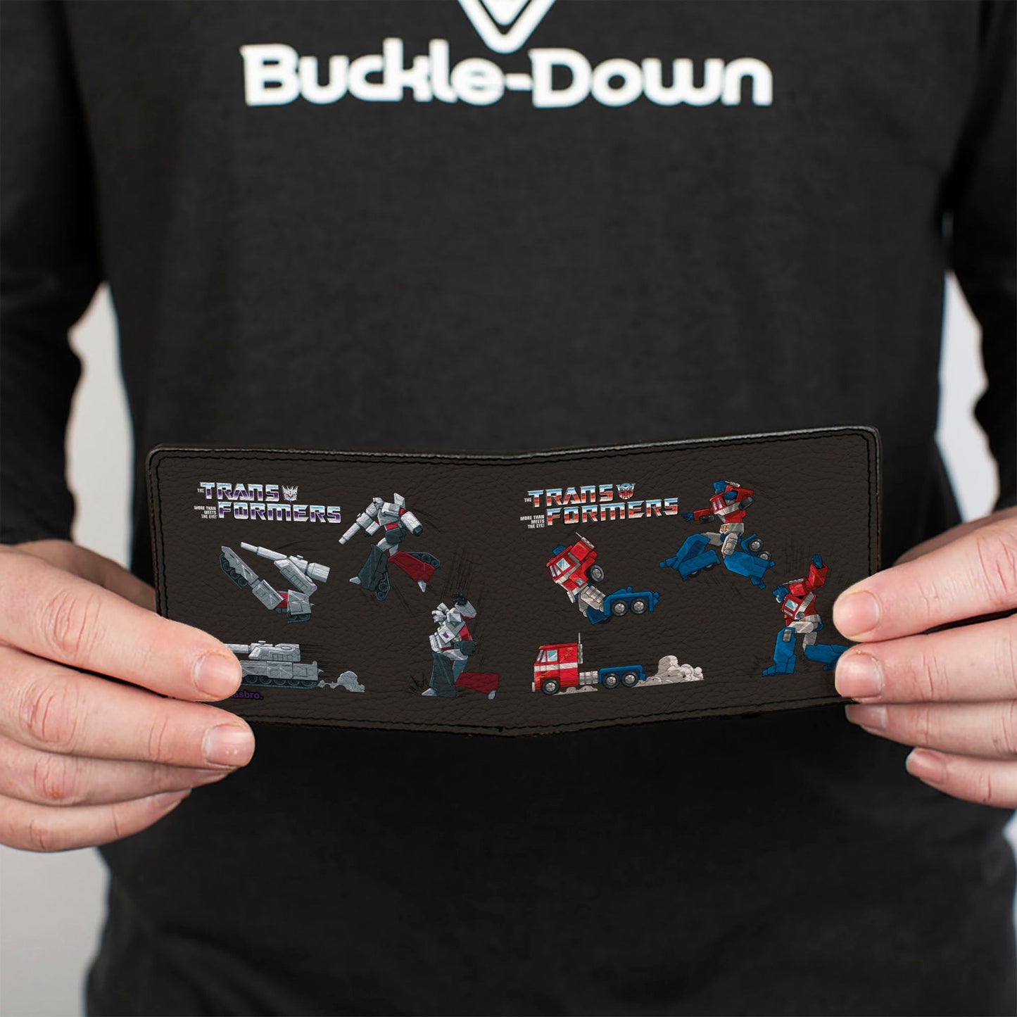 Bi-Fold Wallet - TRANSFORMERS Optimus Prime and Megatron Conversion Scenes Black