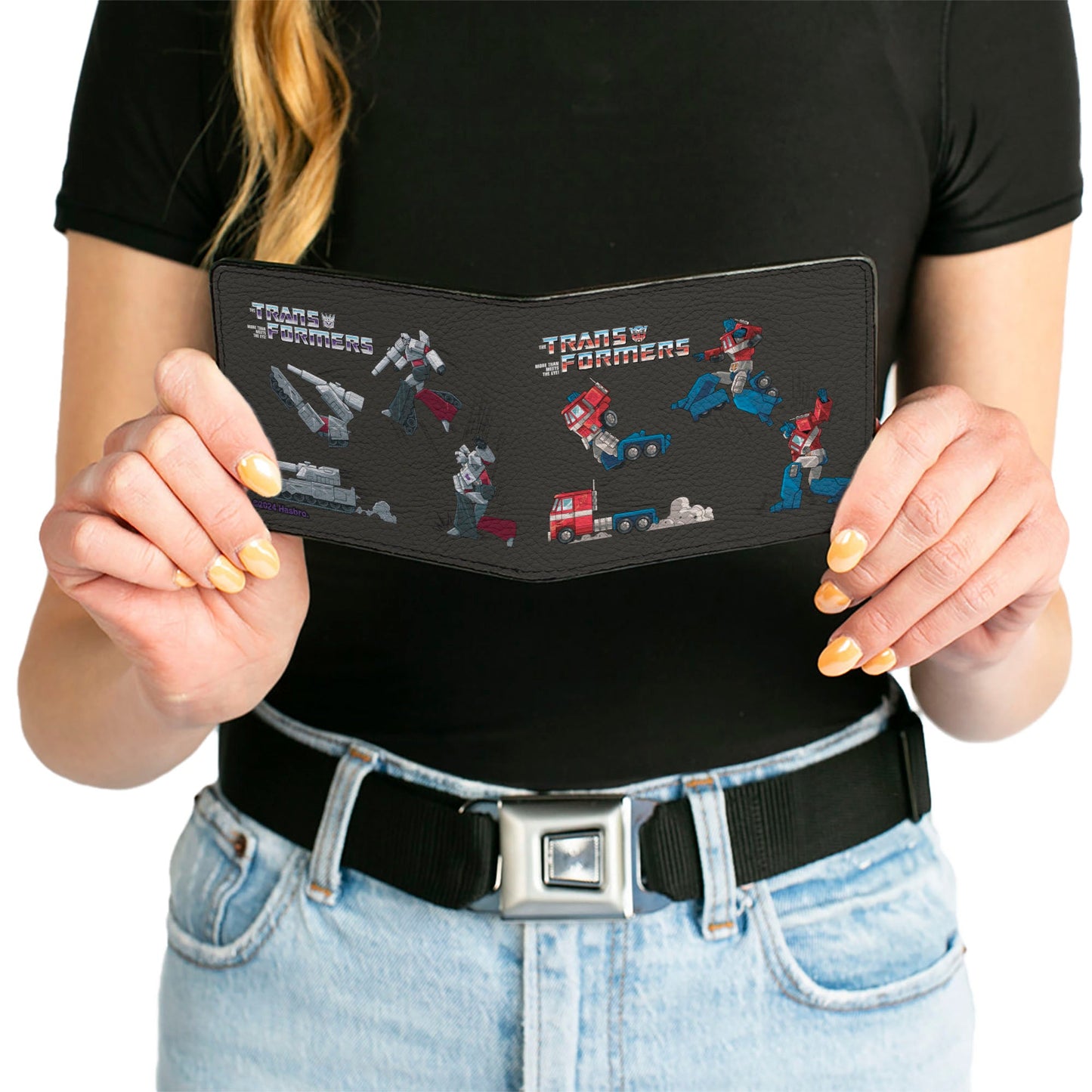 Bi-Fold Wallet - TRANSFORMERS Optimus Prime and Megatron Conversion Scenes Black
