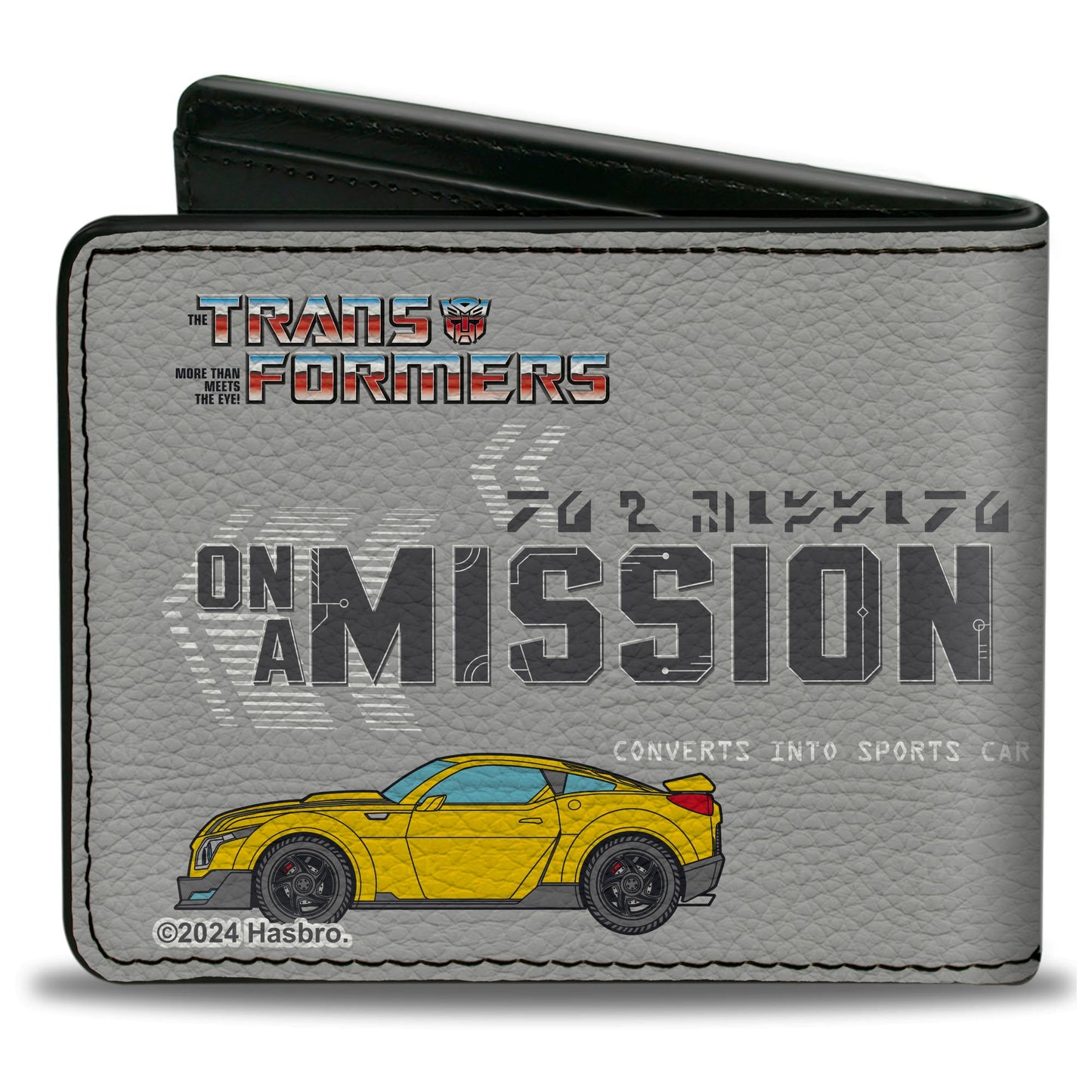 Bi-Fold Wallet - Transformers BUMBLEBEE ON A MISSION and Sports Car Gray