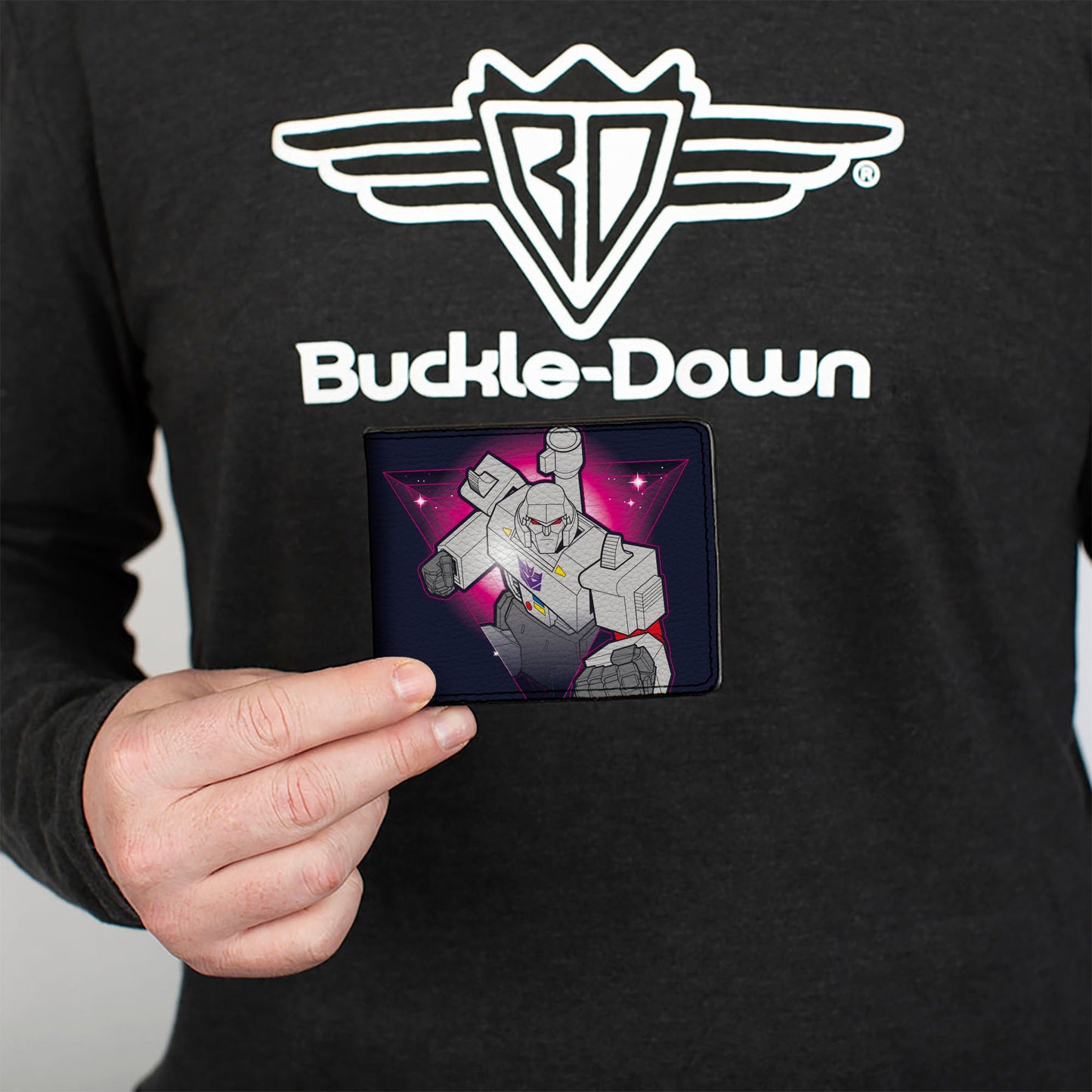 Bi-Fold Wallet - Transformers Megatron PEACE THROUGH TYRANNY Pose Black/Magenta