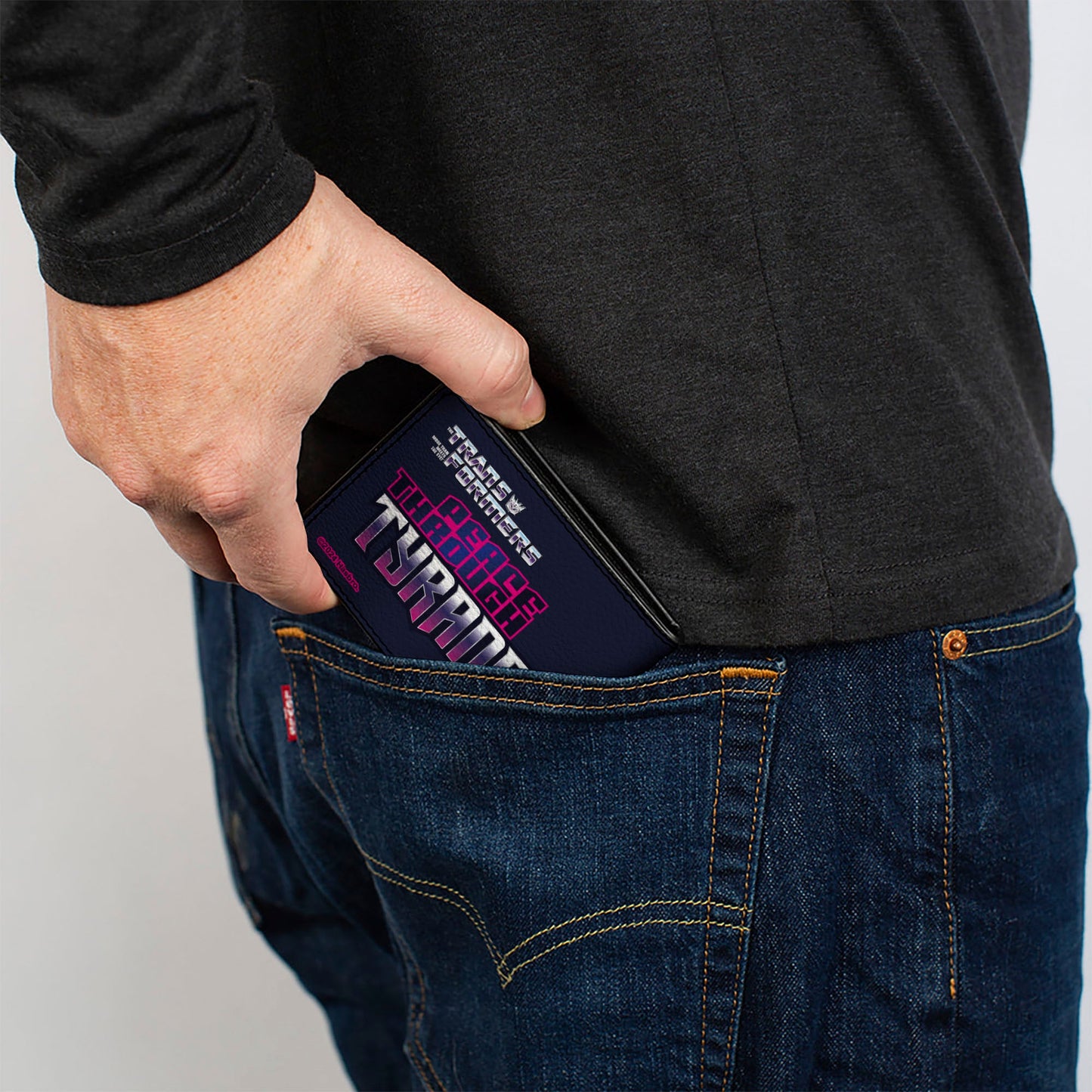 Bi-Fold Wallet - Transformers Megatron PEACE THROUGH TYRANNY Pose Black/Magenta