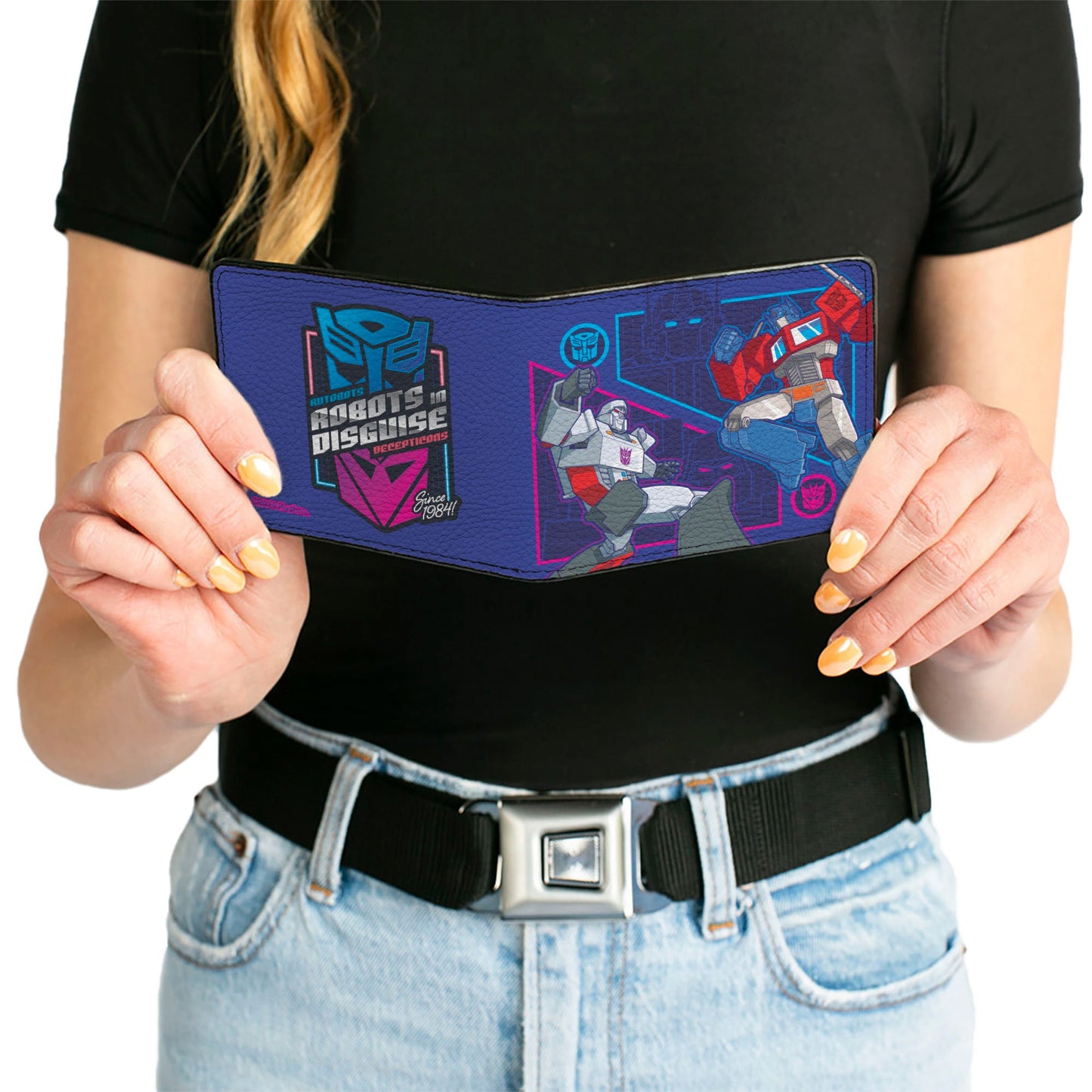 Bi-Fold Wallet - Transformers Autobots and Decepticons ROBOTS IN DISGUISE Pose and Logo Blues