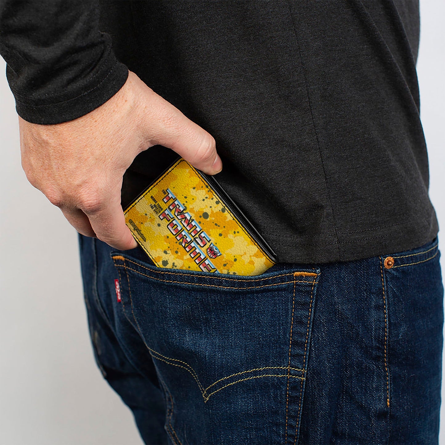Bi-Fold Wallet - TRANSFORMERS Bumblebee STAND STRONG Autobot Icon Splatter Yellows