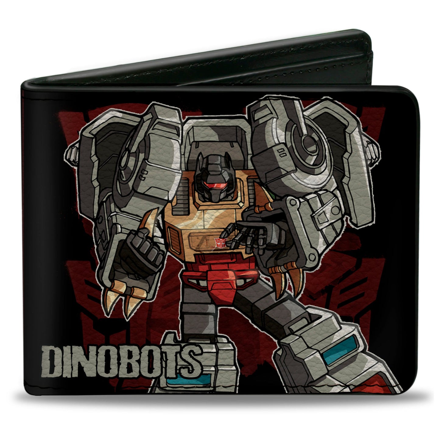 Bi-Fold Wallet - Transformers DINOBOTS Grimlock/Snarl/Swoop/Sludge/Slag Panels Black/Reds