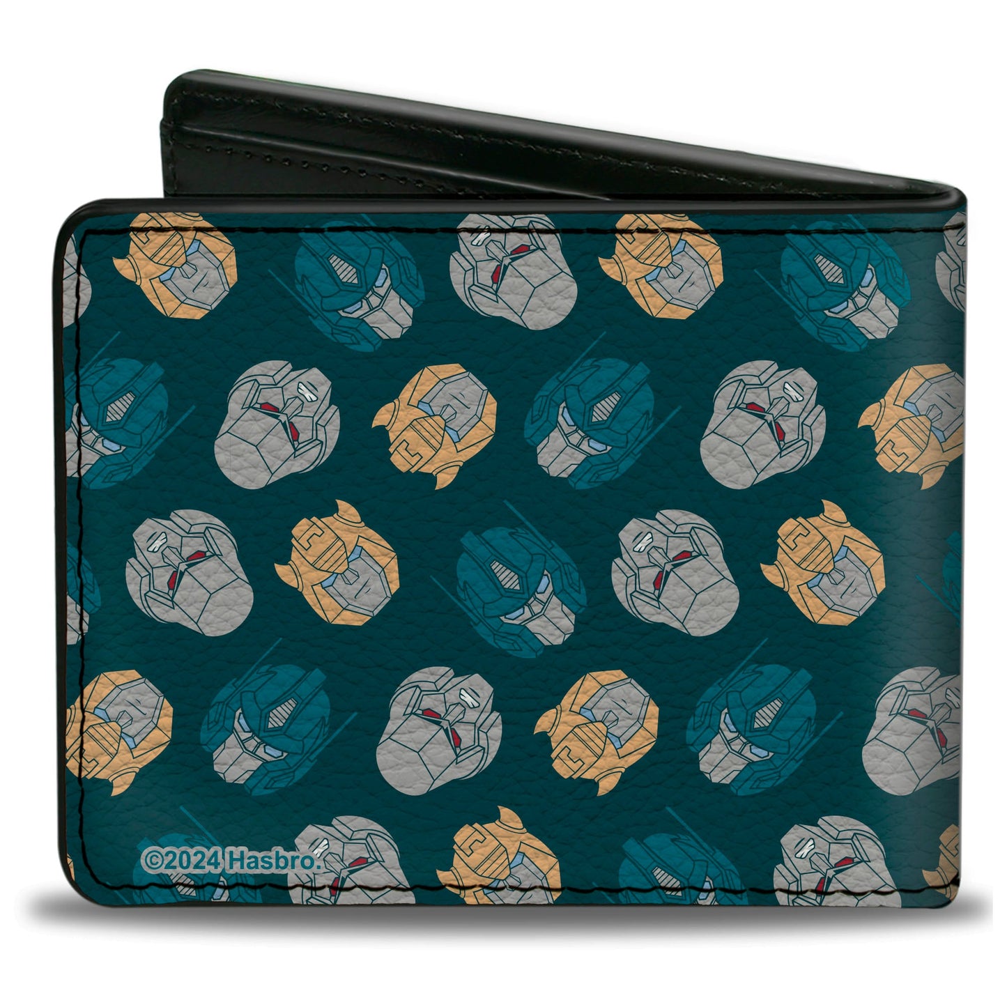 Bi-Fold Wallet - Transformers BumbleBee Optimus Prime and Megatron Heads Collage Blue