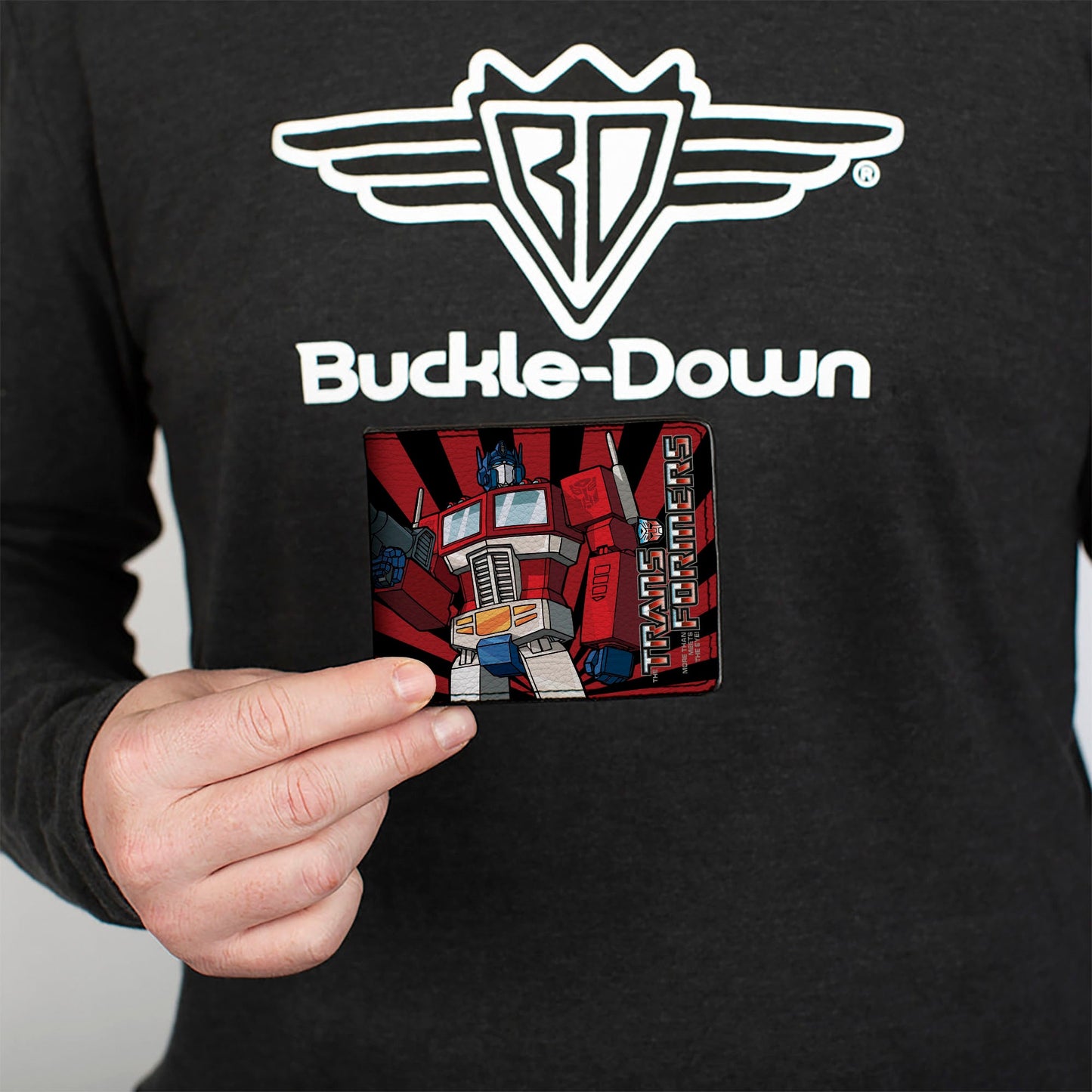 Bi-Fold Wallet - TRANSFORMERS Optimus Prime Pose and Semi Truck Rays Black/Red