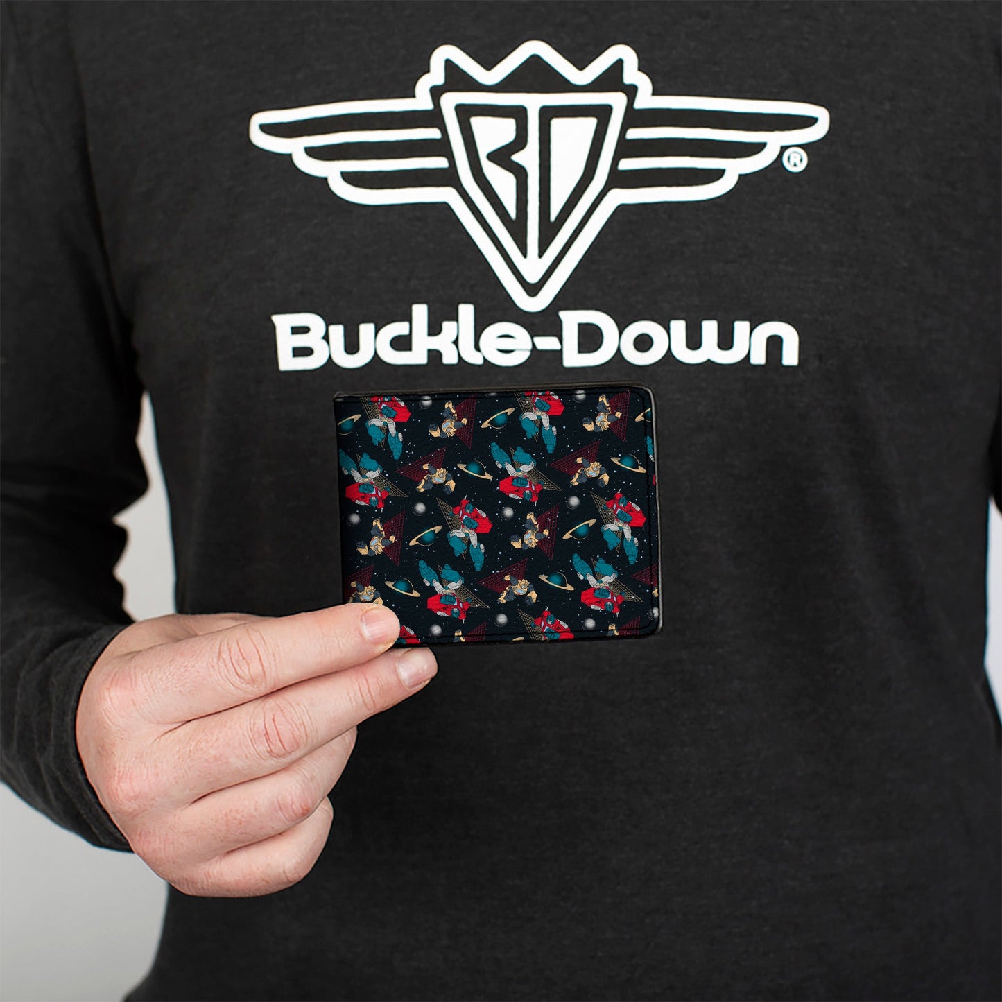 Bi-Fold Wallet - Transformers Bumblebee and Optimus Prime Pose Collage Black