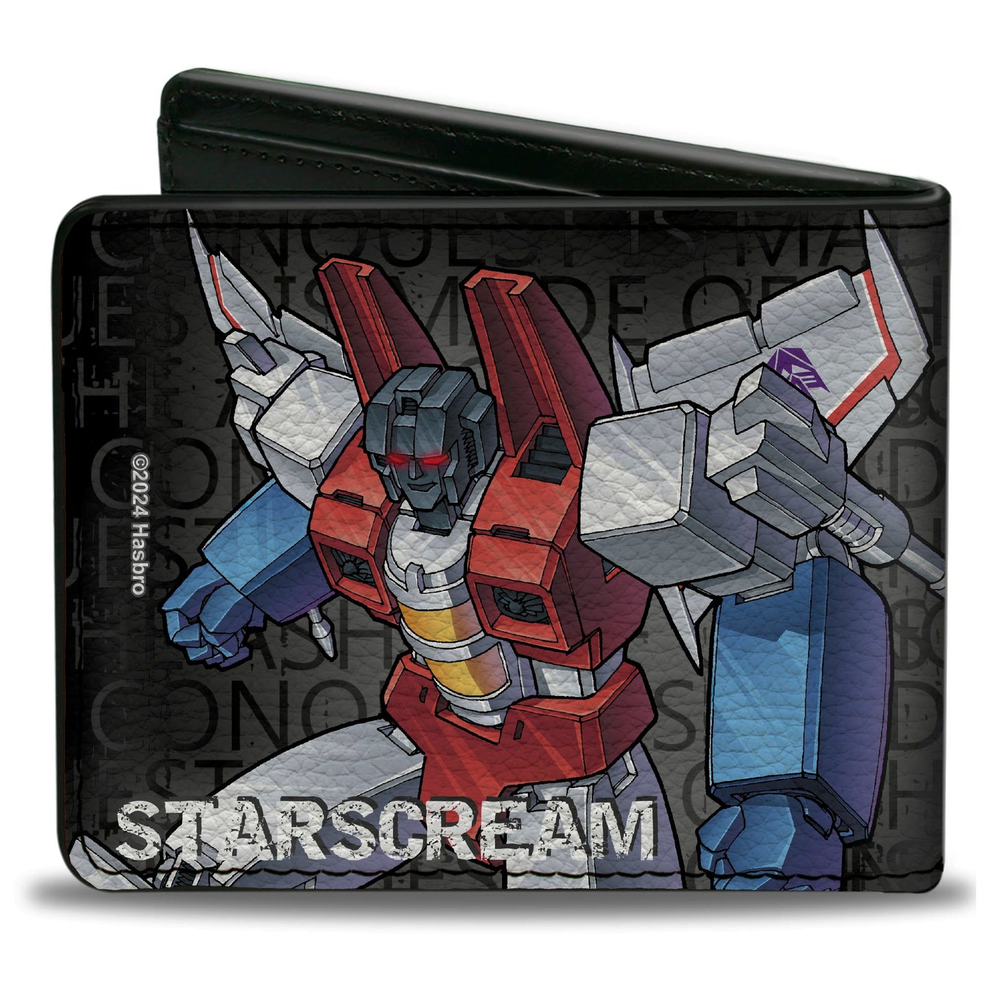 Bi-Fold Wallet - Transformers STARSCREAM Poses and Decepticon Shield Black/Grays