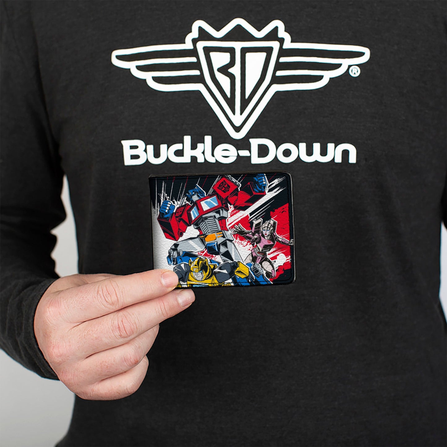 Bi-Fold Wallet - Transformers Decepticon and Autobots Battle Black/White