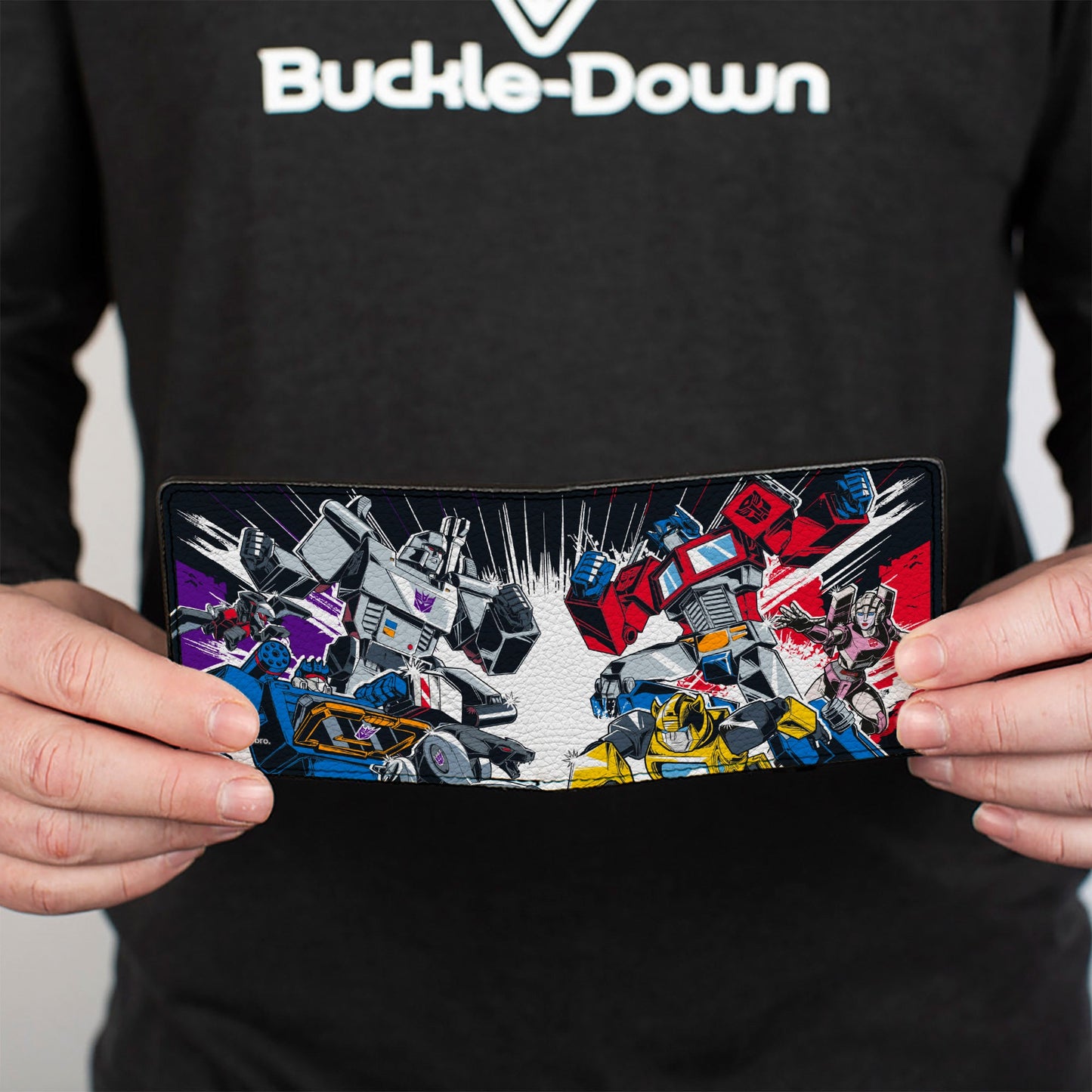 Bi-Fold Wallet - Transformers Decepticon and Autobots Battle Black/White
