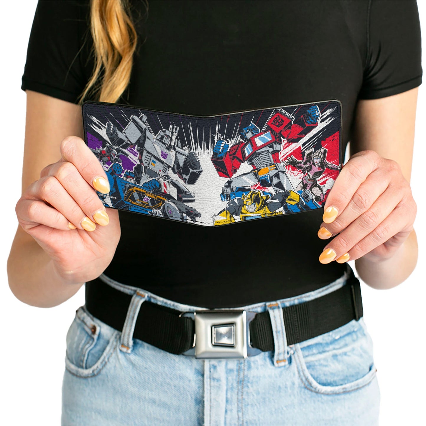 Bi-Fold Wallet - Transformers Decepticon and Autobots Battle Black/White