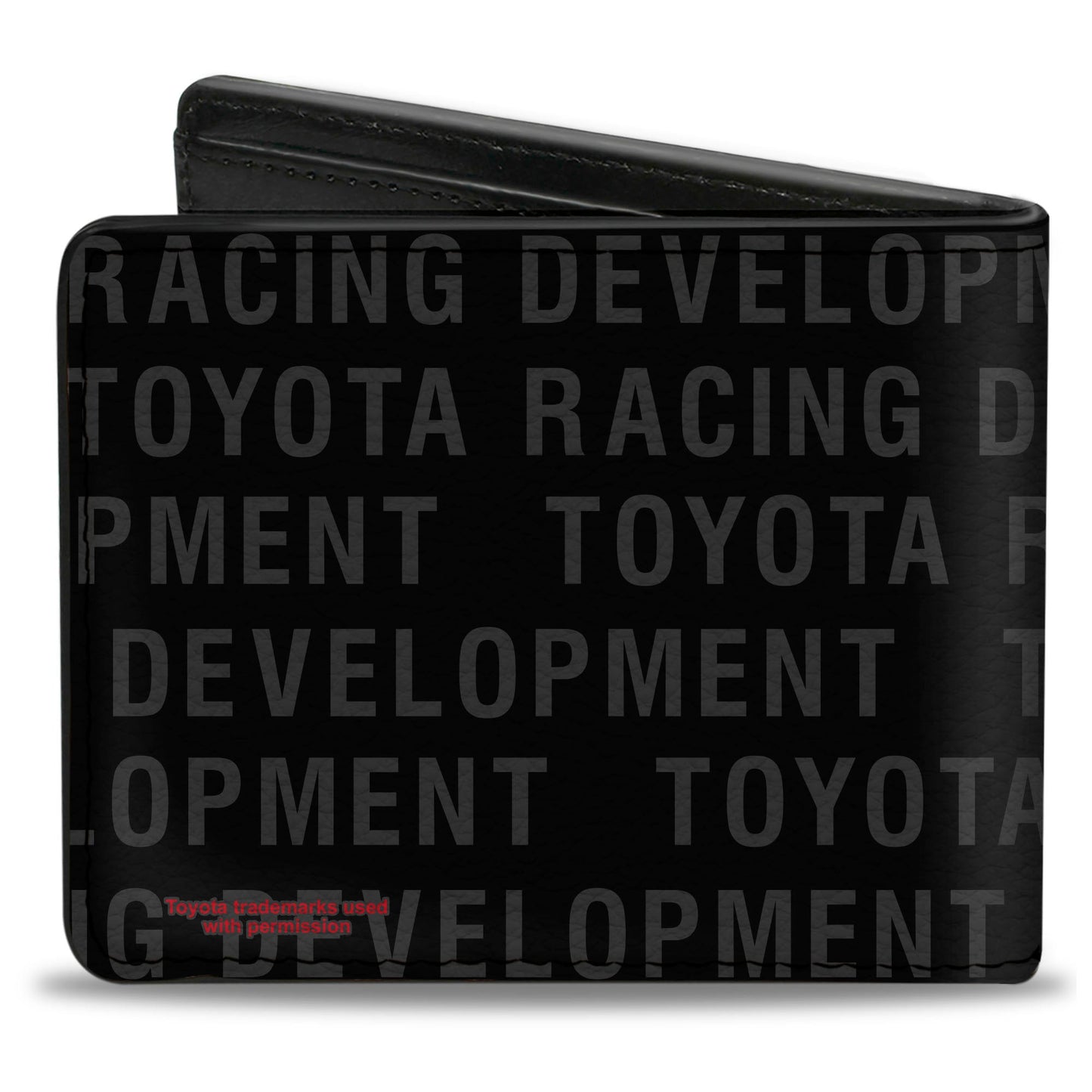 Bi-Fold Wallet - Toyota TRD Logo and TOYOTA RACING DEVELOPMENT Text Stripe Black/Red/Gray