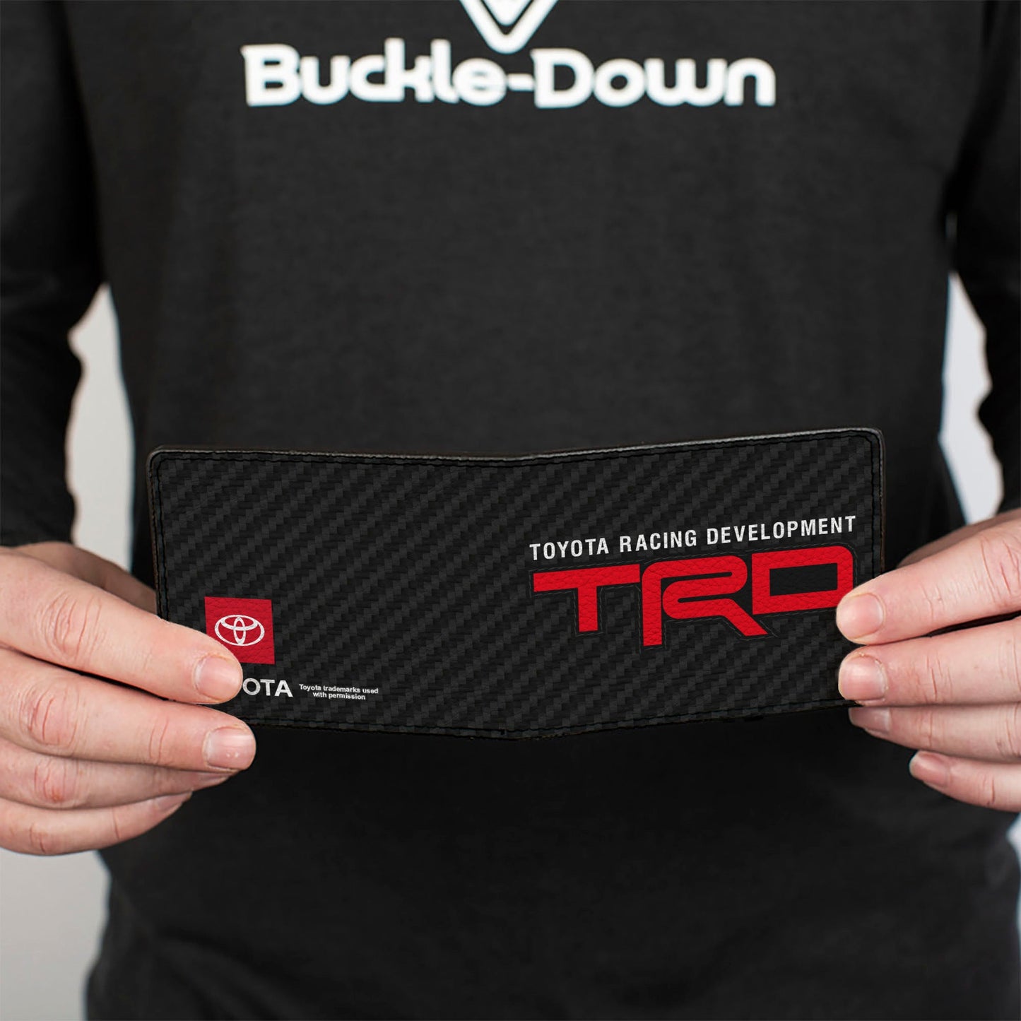 Bi-Fold Wallet - TOYOTA RACING DEVELOPMENT TRD and Toyota Logos Step Stripe Black/Gray/White/Red
