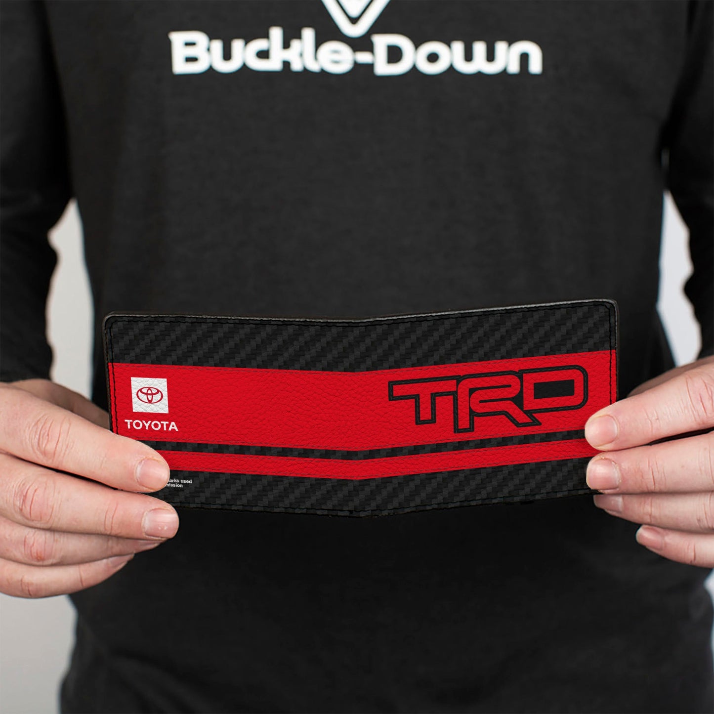 Bi-Fold Wallet - Toyota TRD Logos Stripe Black/Red/Black/White